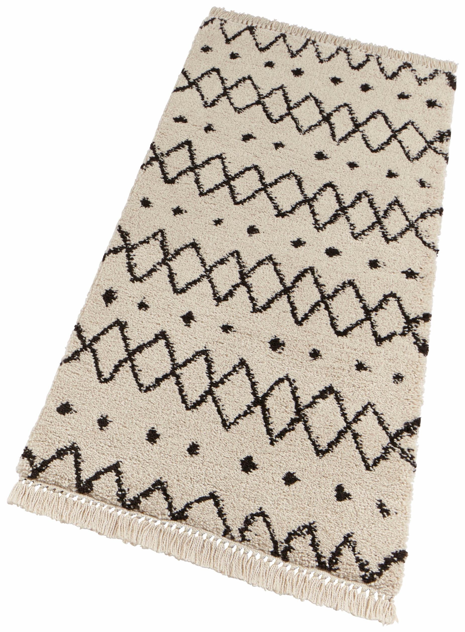 Image of freundin Home Collection Hochflor-Läufer »Calla«, rechteckig, 35 mm Höhe, Besonders weicher Flor, Zickzack Muster mit Fransen, Wohnzimmer, Schlafzimmer, Robust, Pflegeleicht bei Ackermann Versand Schweiz