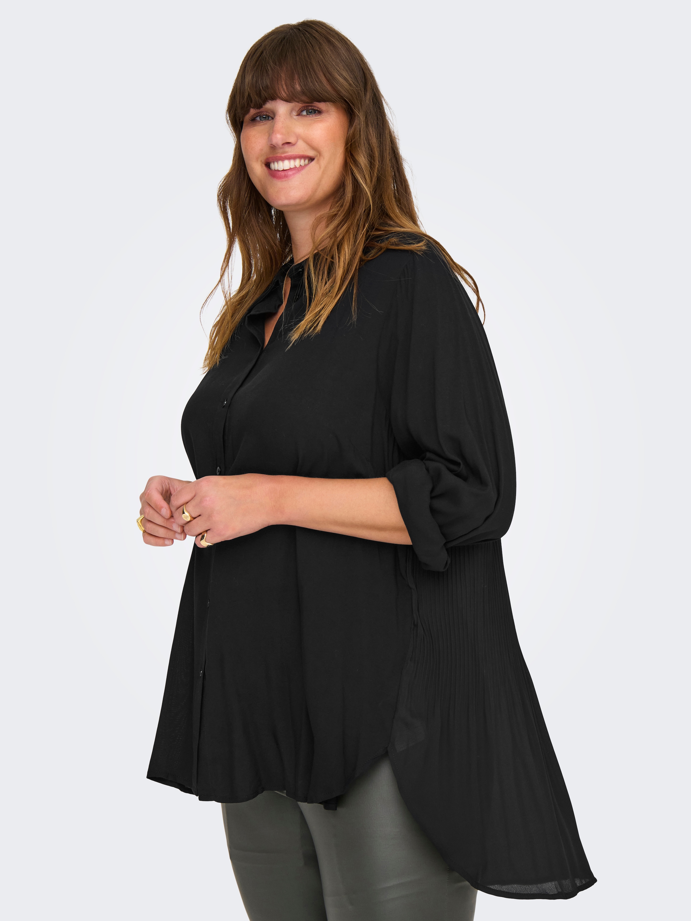 ONLY CARMAKOMA Longbluse »CARFREYJA L/S LONG SHIRT WVN« Viskosemischung