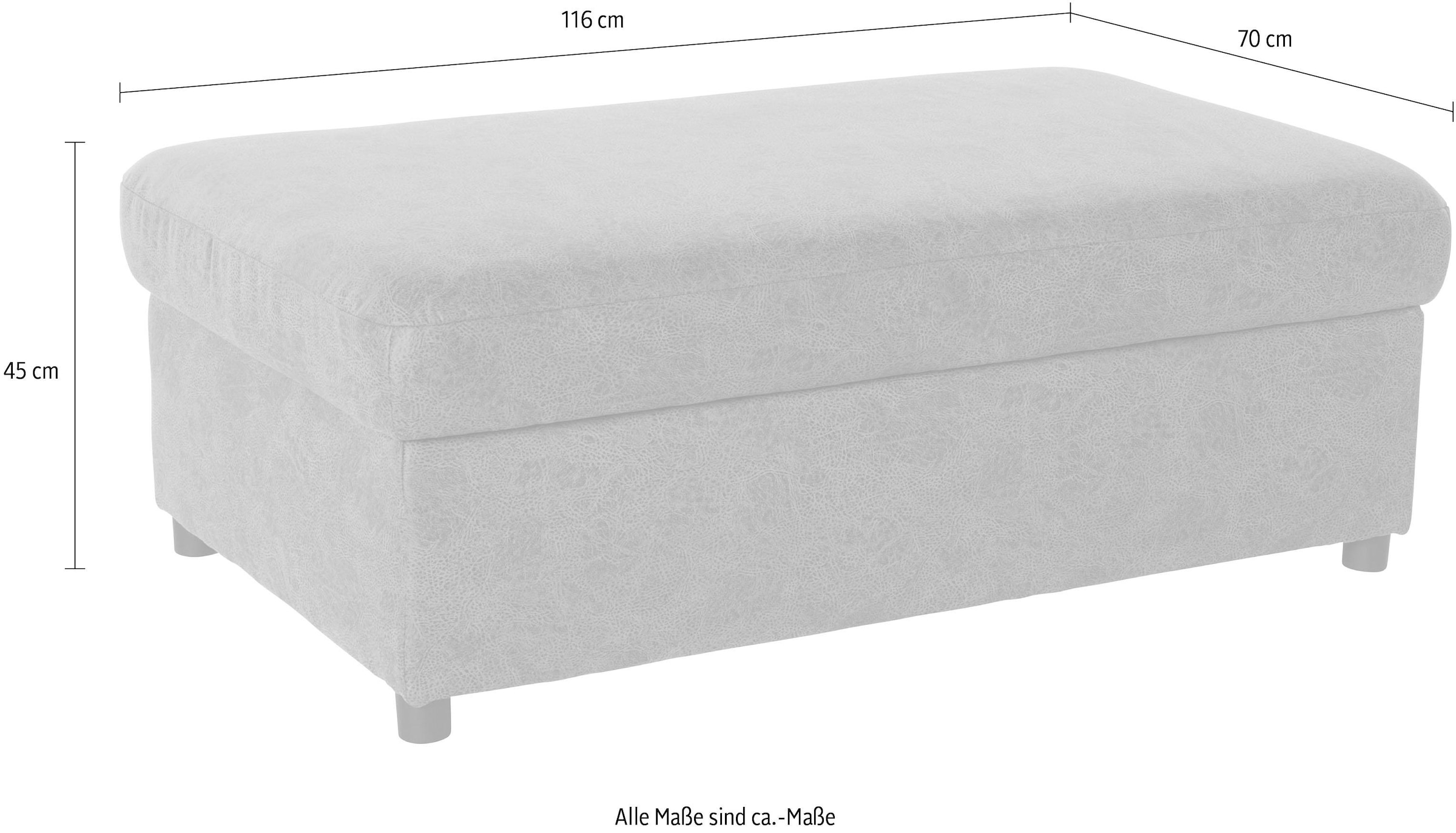 exxpo - sofa fashion Hocker »Kyoto Bankhocker mit Staufach unter der Sitzfläche«