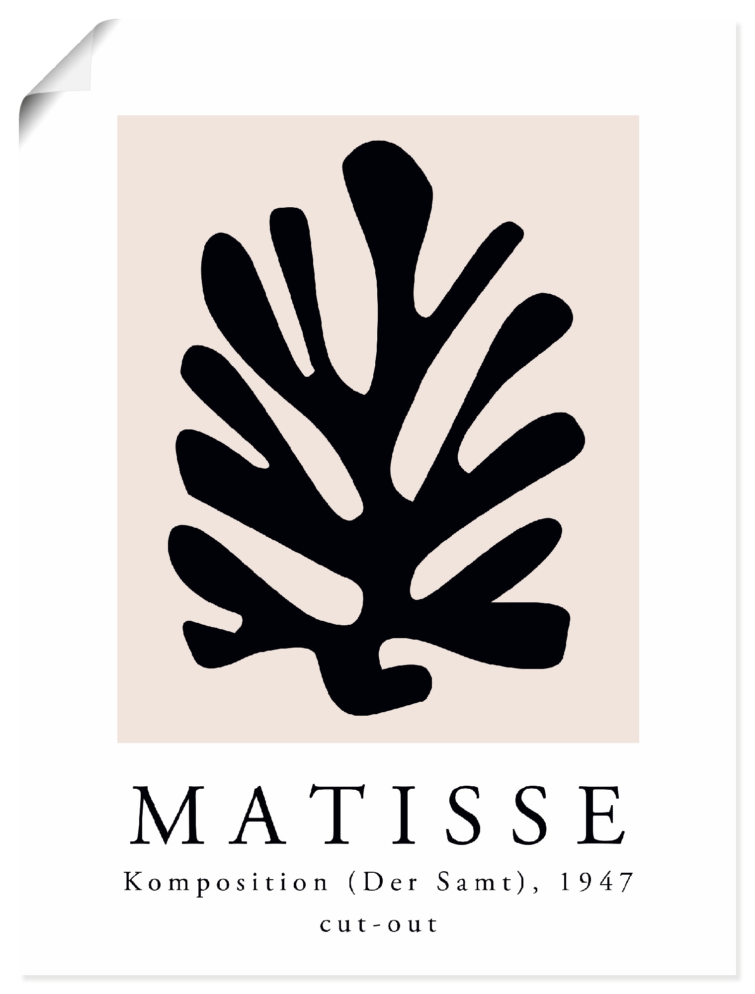 Image of Artland Wandbild "Matisse Komposition - cut-out schwarz" Muster 1 Stk. tlg. als Alubild, Leinwandbild, Poster, Wandaufkleber in verschied. Grössen