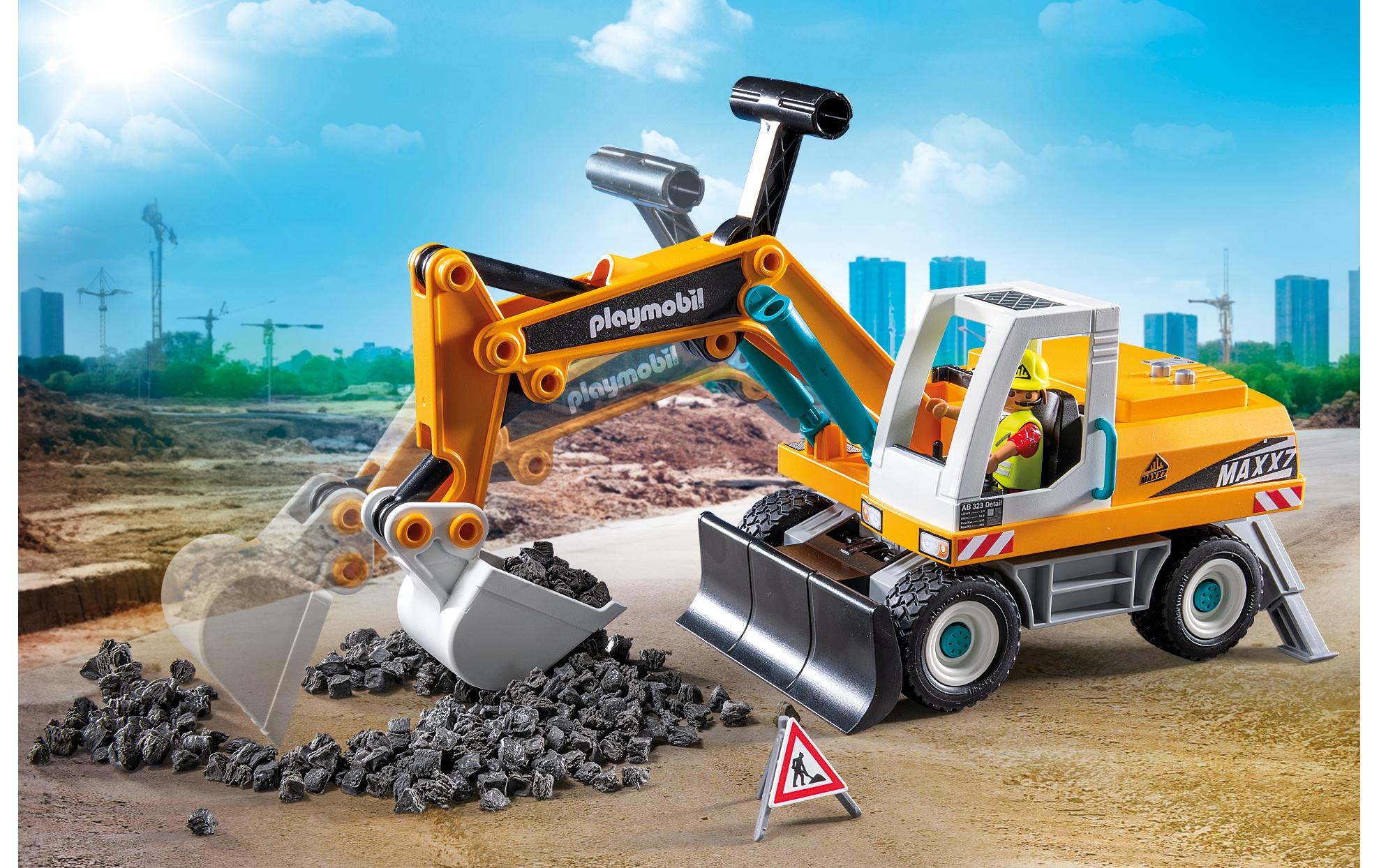 Playmobil® Spielbausteine »Action Heroes Grosser Bagger 71749«, (32 St.)