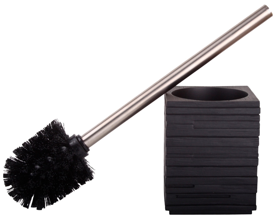 Sanilo WC-Garnitur »Calero Black«, aus Polyresin (Kunststein)-Edelstahl