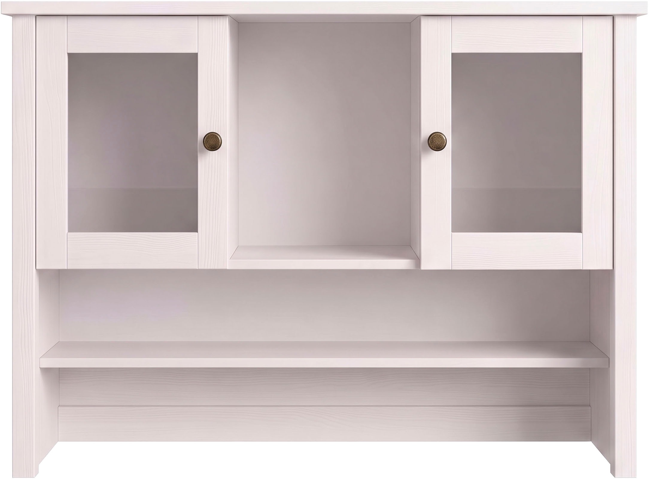 GOODproduct Buffet »Mikkeli Küchenbuffet mit 2 Glastüren, Metallgriffe« aus massiver FSC®-zertifizierter Kiefer, moderner Landhausstil