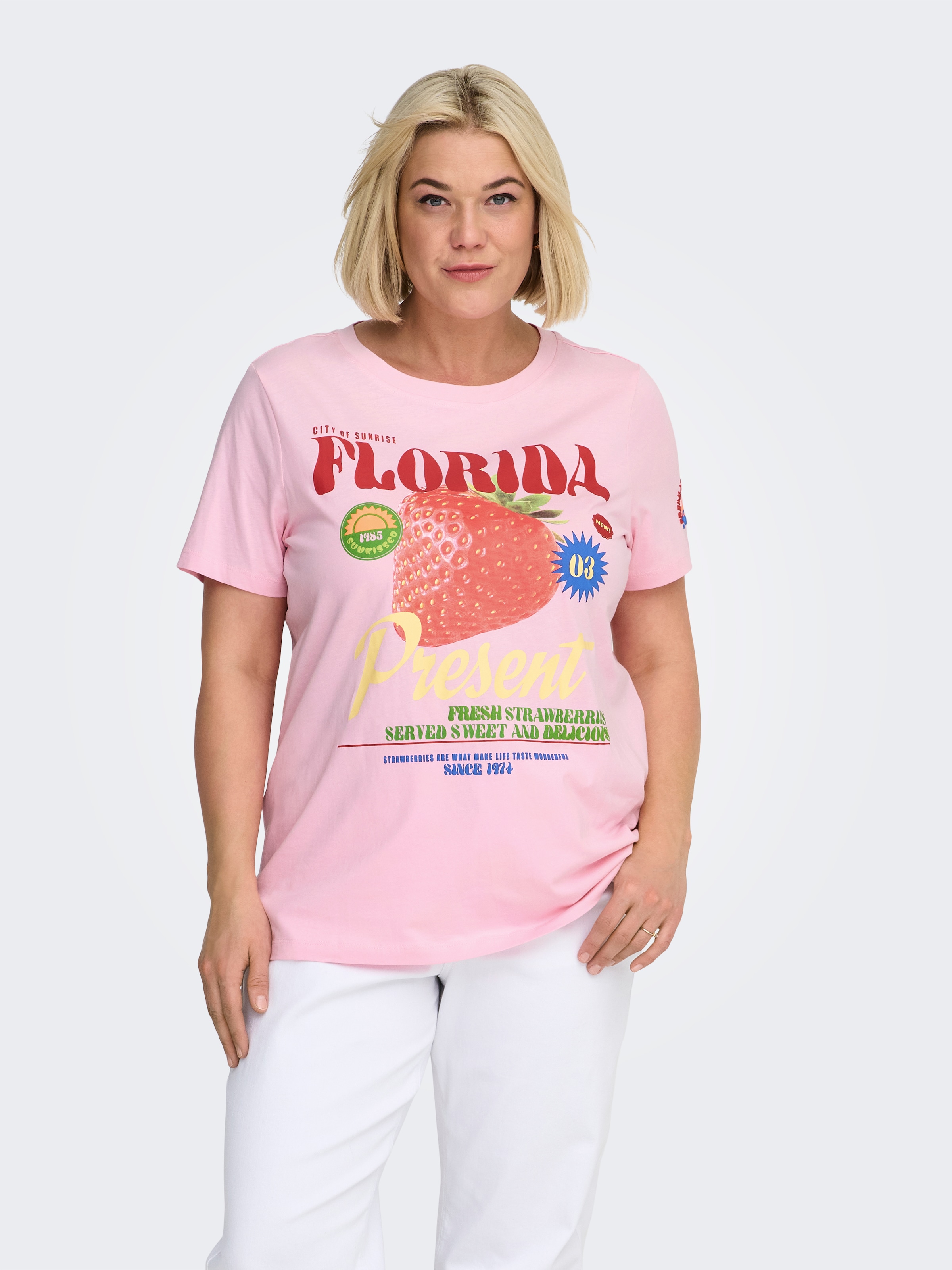Image of ONLY CARMAKOMA Kurzarmshirt "CARBOLETTE LIFE REG S/S TOP BOX JRS"