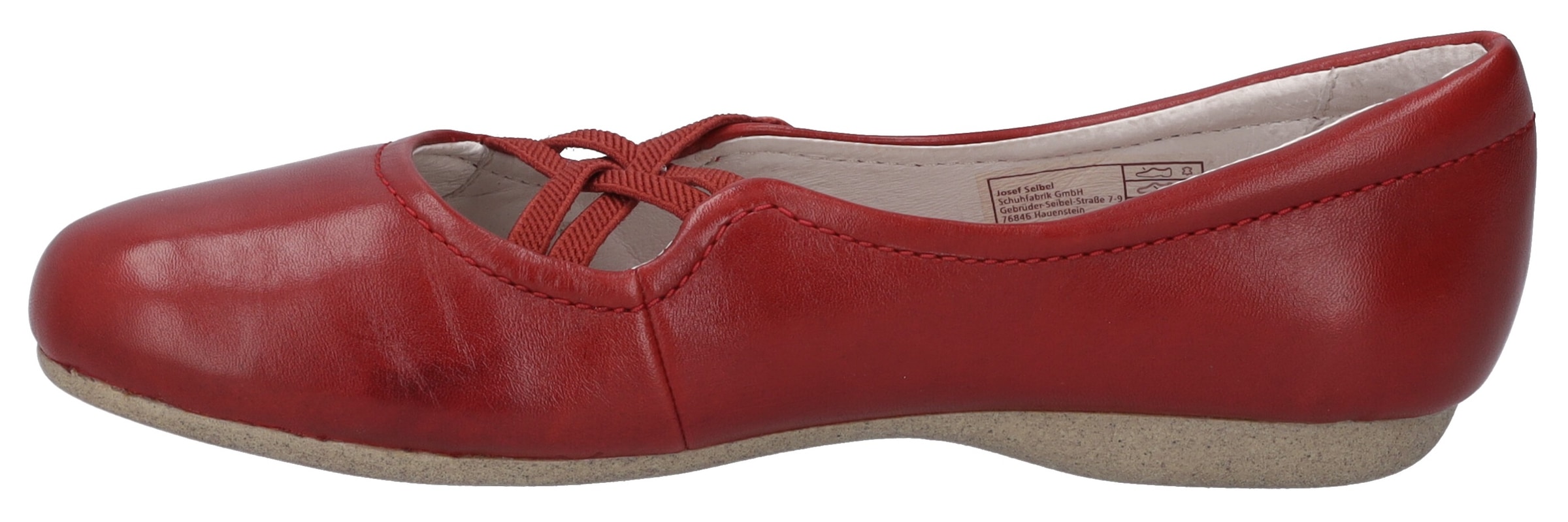 Josef Seibel Ballerines à lanières »Fiona 39«  Festtagsschuh, Slipper, Komfortschuh mit überkreuztem Gummizug