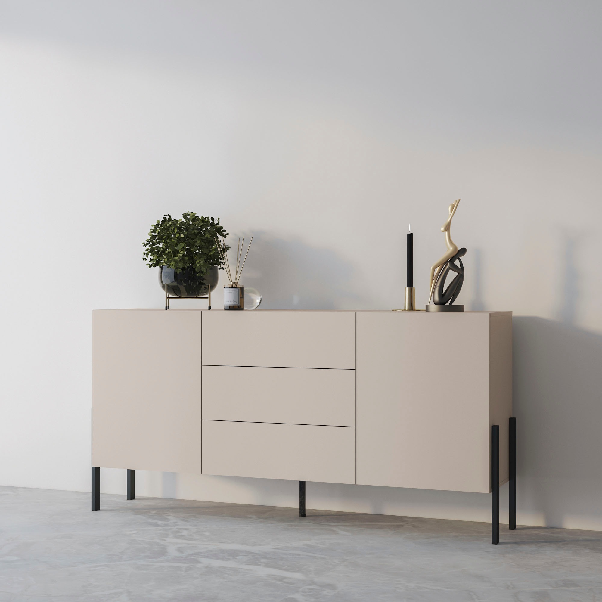 Image of GOODproduct Sideboard "Jukon, Breite 150 bzw.180 cm, moderne grifflose Kommode" Schubladenschrank 2 Türen/3 Schubkästen, push-to-open-Funktion