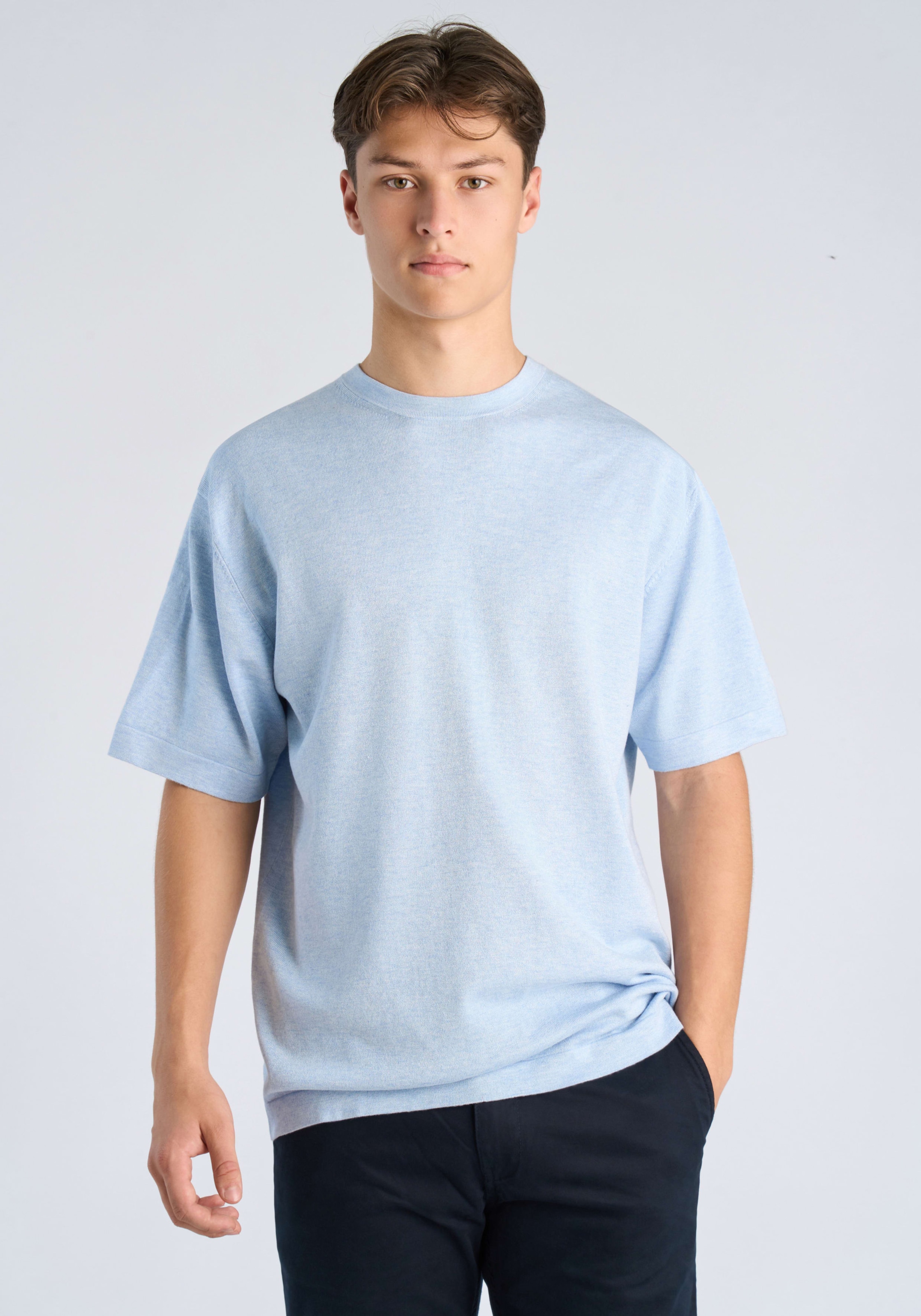 Image of LINDBERGH Rundhalsshirt Halbarm in feiner Strick-Qualität