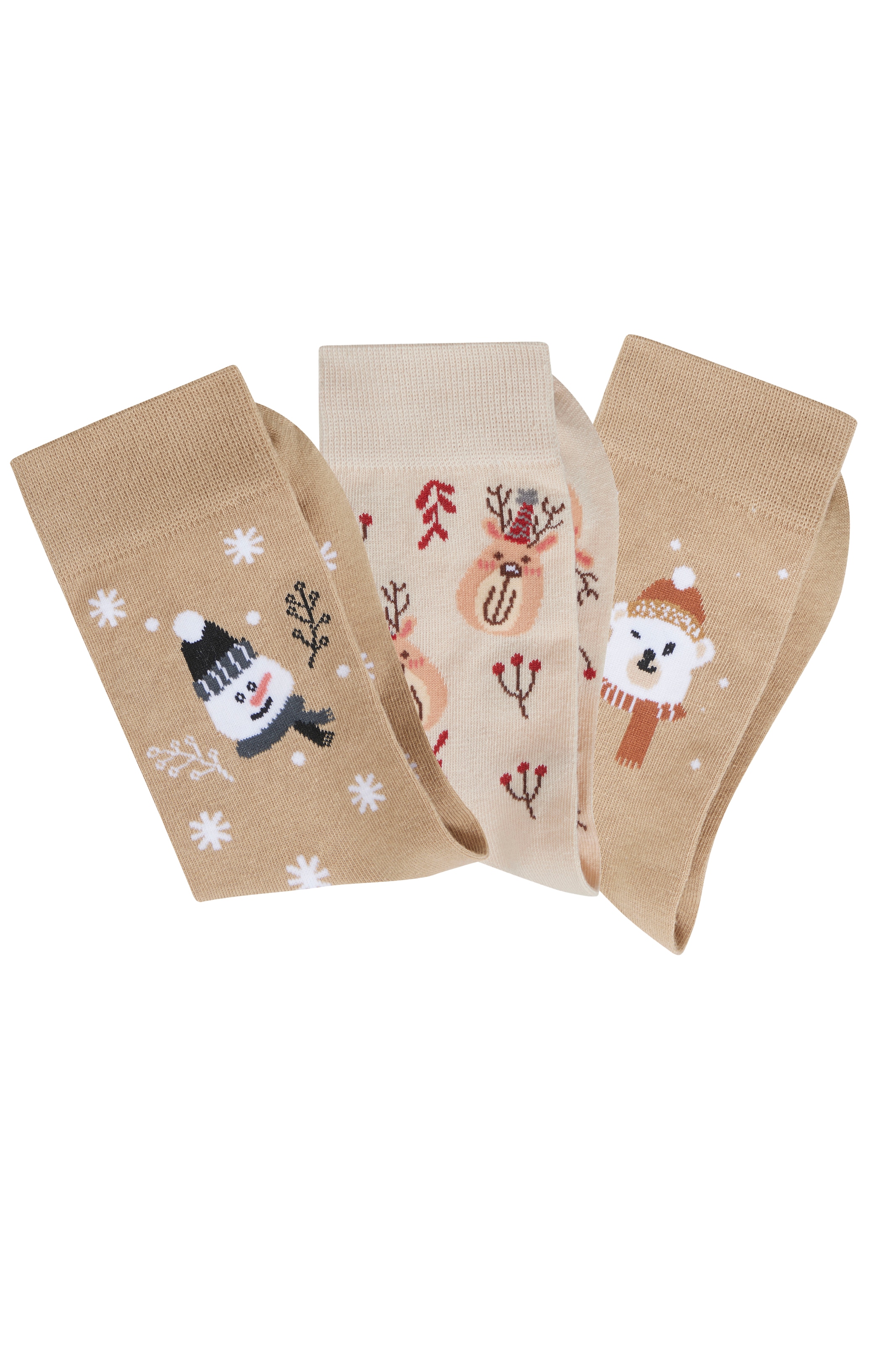 H.I.S Chaussettes basiques Packung, 3 Couple tlg. mit lustigen Weihnachtsmotiven