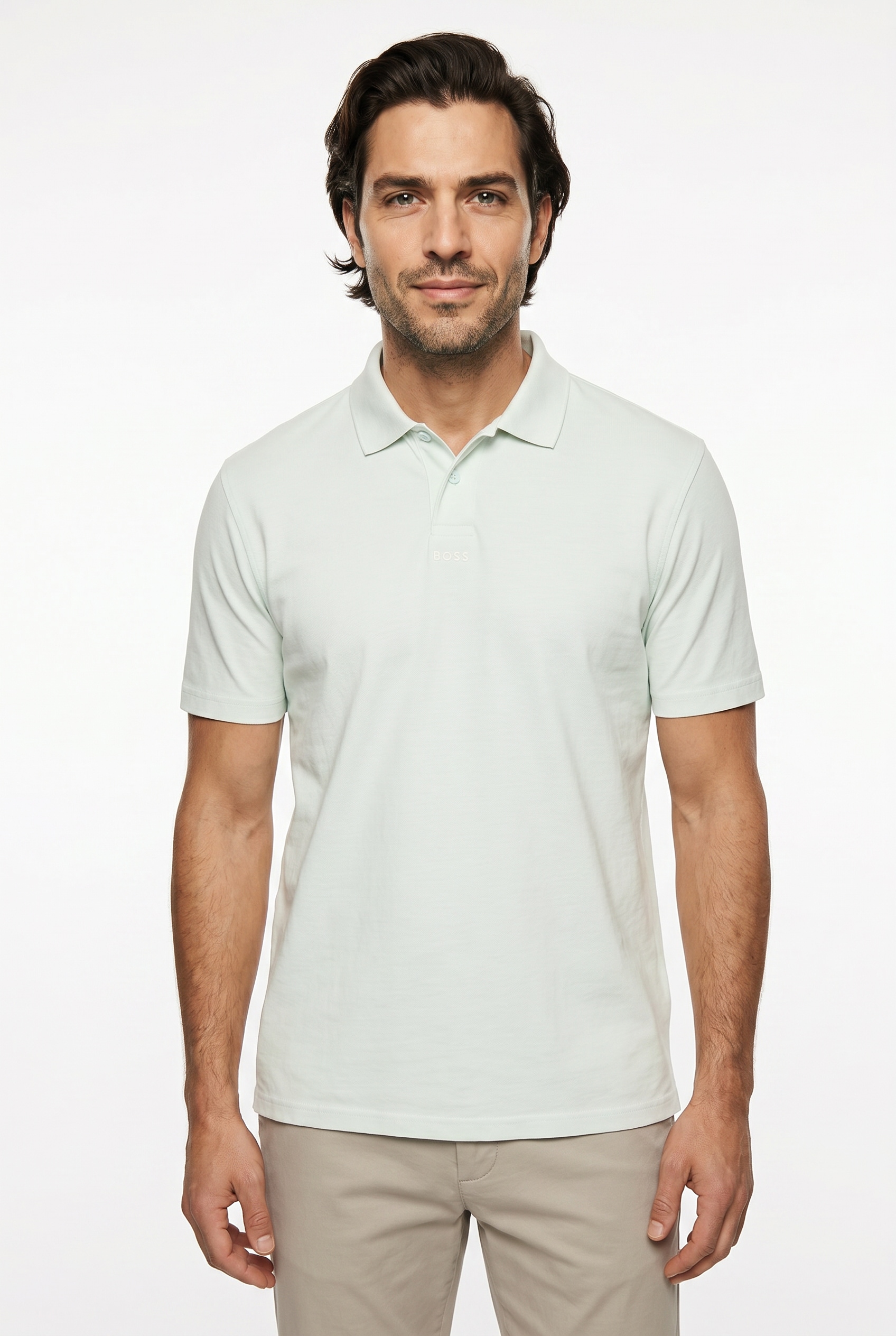 Image of BOSS ORANGE Poloshirt "Pe Dye" mit Polokragen