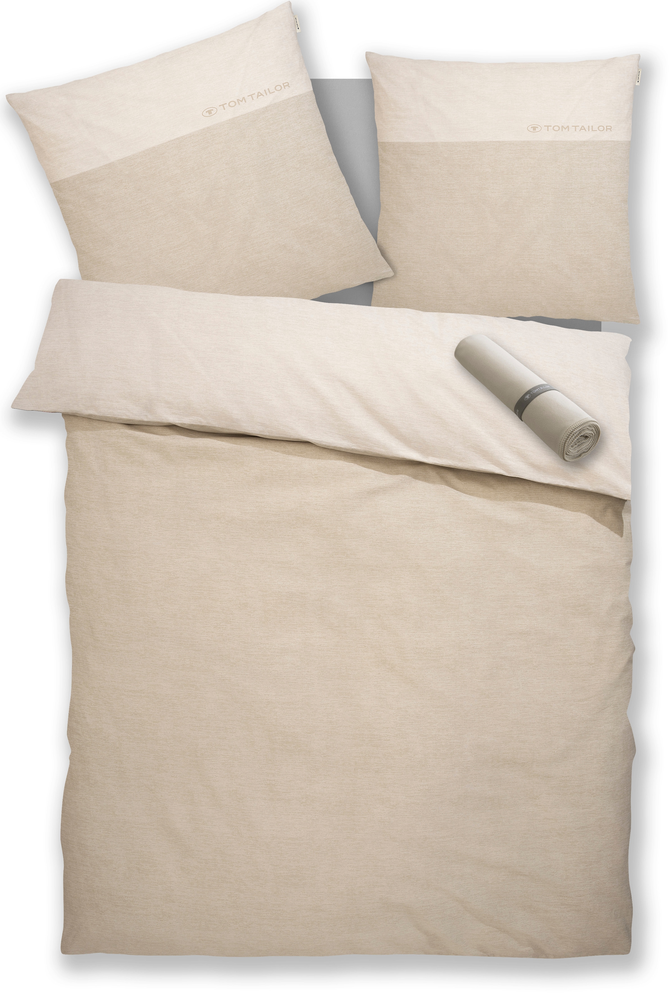 TOM TAILOR HOME Linge de lit »Henry« 3 cuis Bettwäsche aus Baumwolle, mit GRATIS-Zugabe: Sporthandtuch