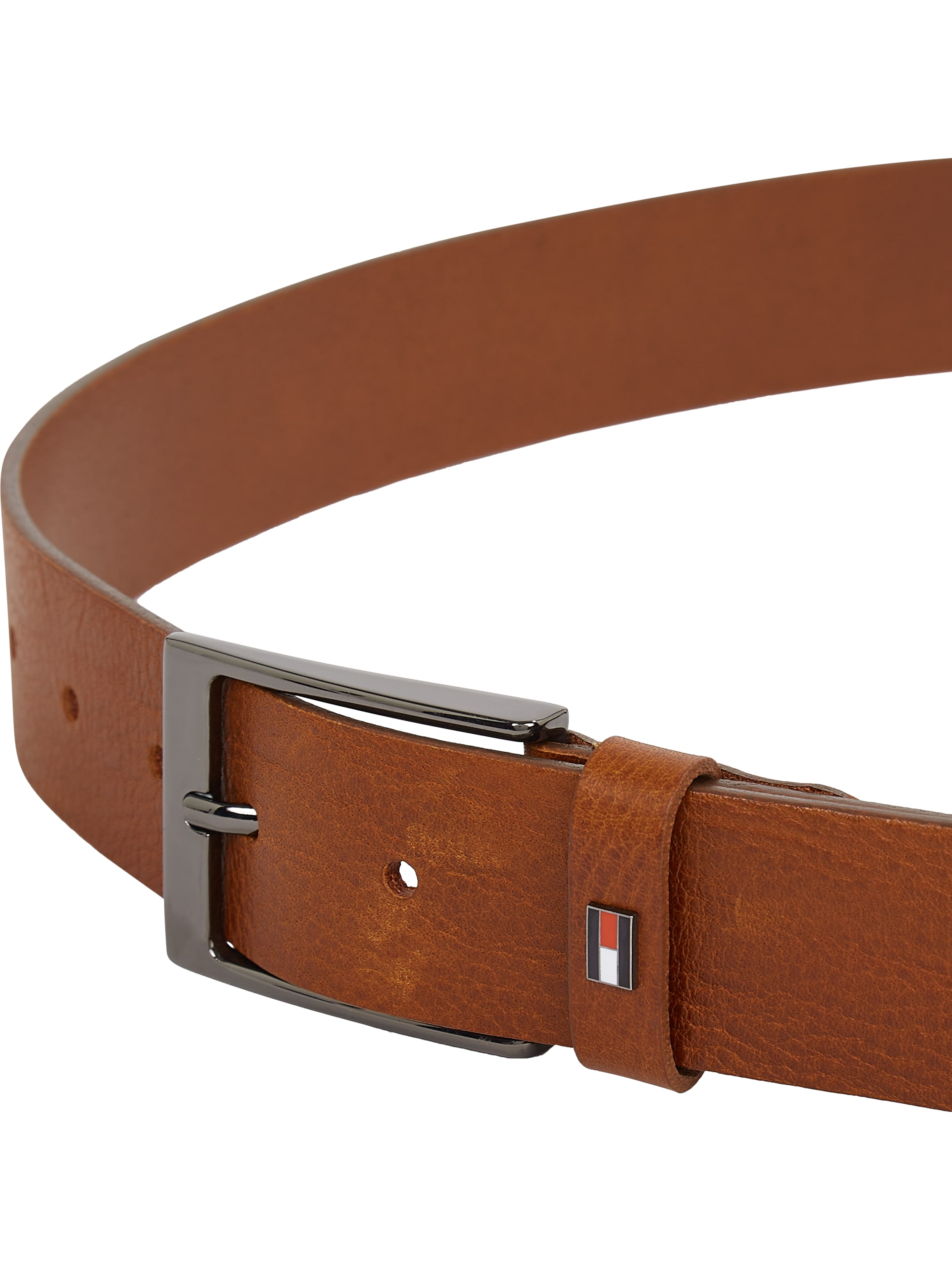 Tommy Hilfiger Ledergürtel »LAYTON 3.5«, Metallpatch, Einfachdornschliesse