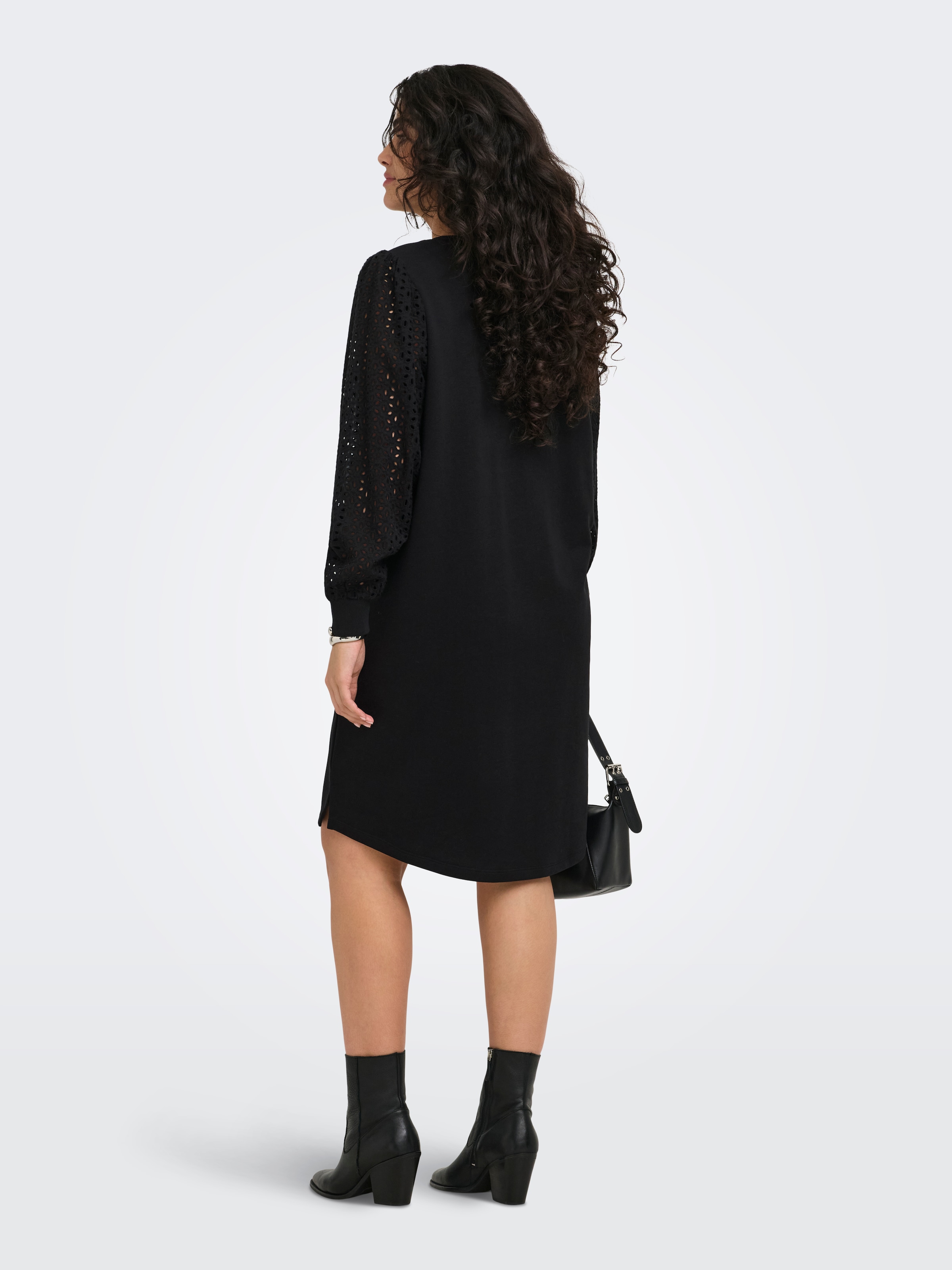 ONLY CARMAKOMA Midikleid »CARDONNA L/S MIX O-NECK MIDI DRESS JRS« Baumwollmischung