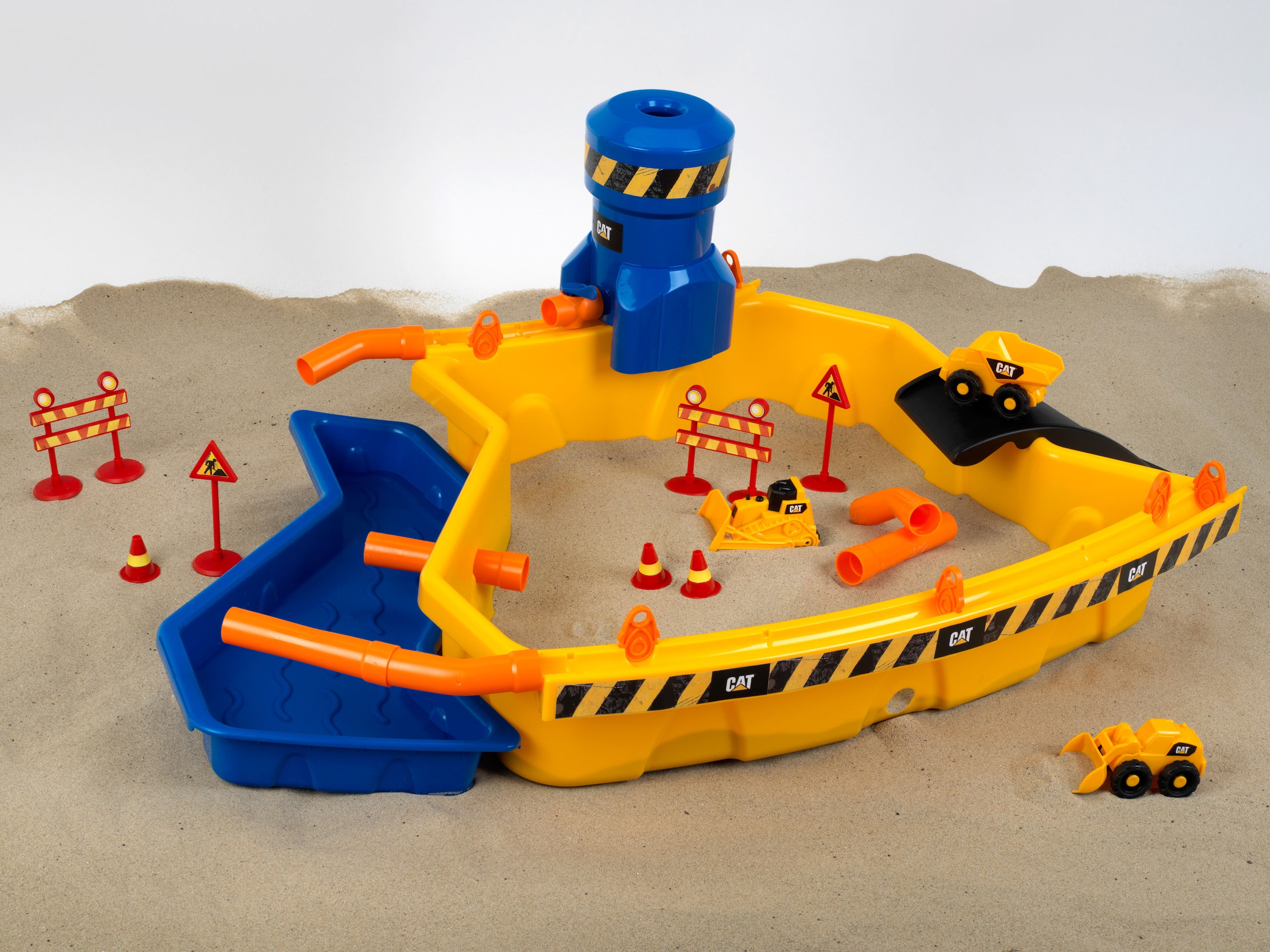 Klein Spielzeug-Radlader »Caterpilar CAT Sandbaustelle Mega«, (Set, 28 tlg.), mit 3 Cat® Fahrzeugen; Made in Germany