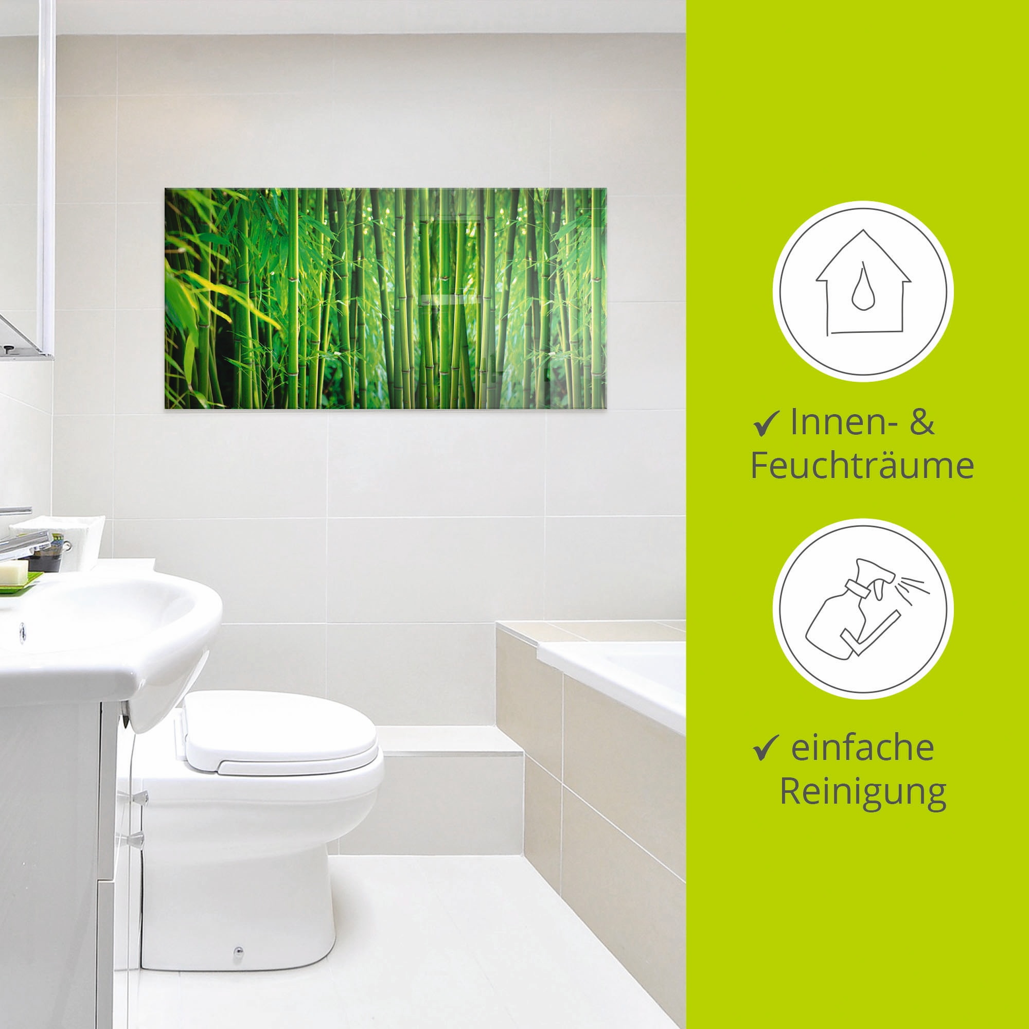 Artland Glasbild »Bambus II«, Gräser, (1 St.), in verschiedenen Grössen