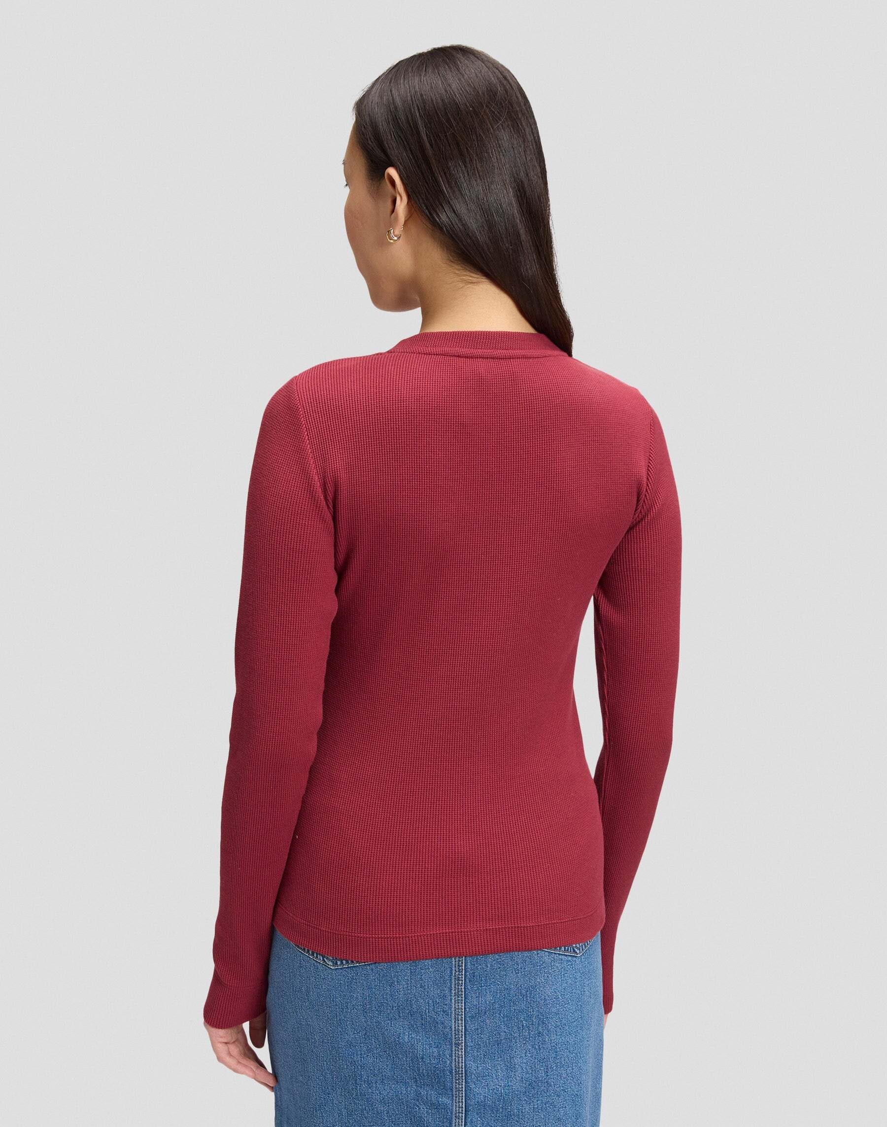 Lee® T-shirt à manches longues »Lee Langarmshirt Waffle Henley«