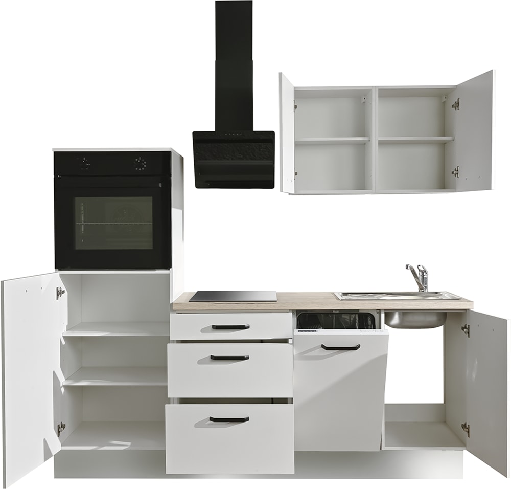 wiho Küchen Kitchenette »Compact« Largeur 210 cm, éventuellement avec appareils (sans réfrigérateur)