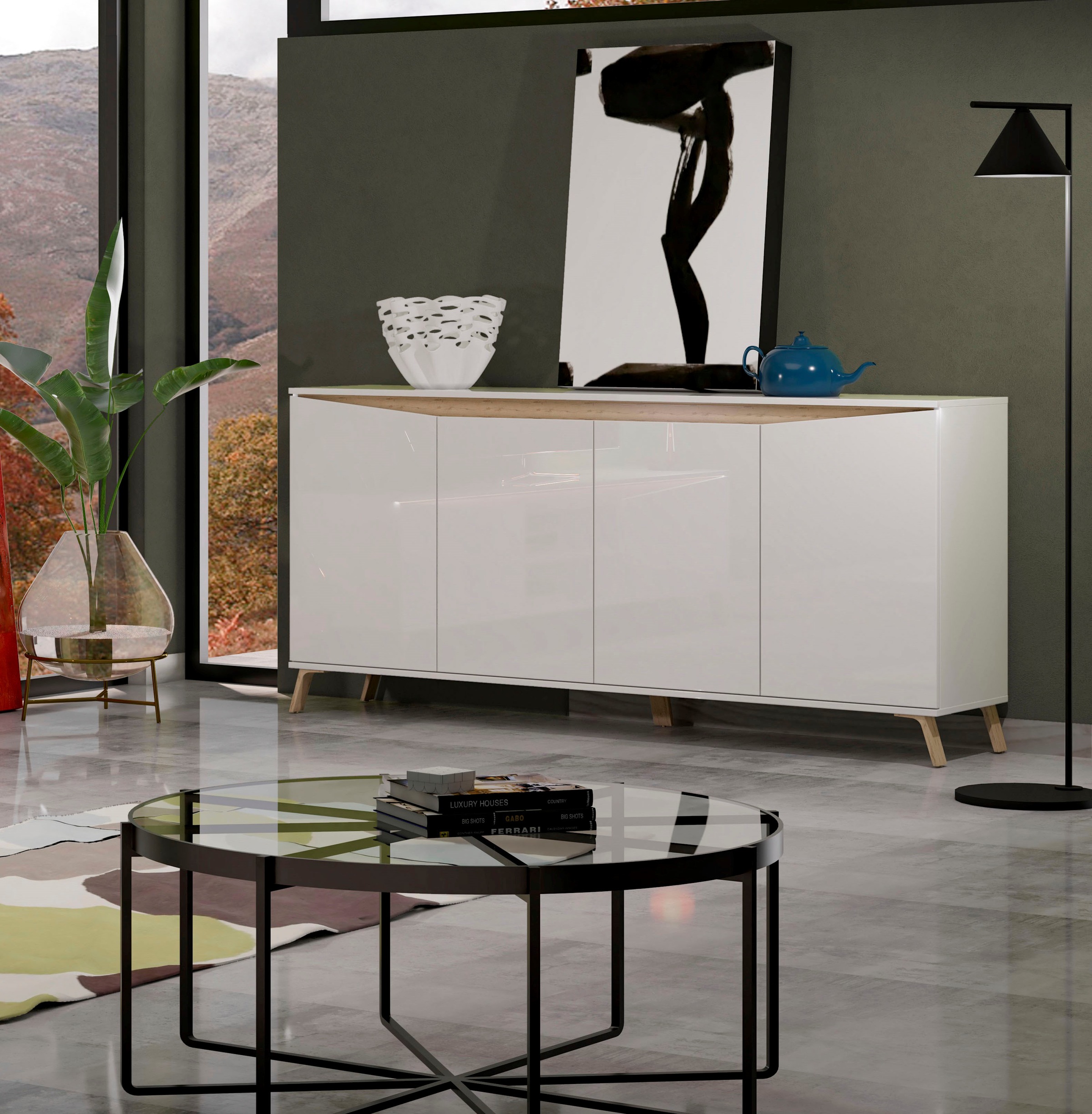 Image of Home affaire Sideboard "ALADINO" Breite 184 cm, komplett Hochglanz, ohne Beleuchtung