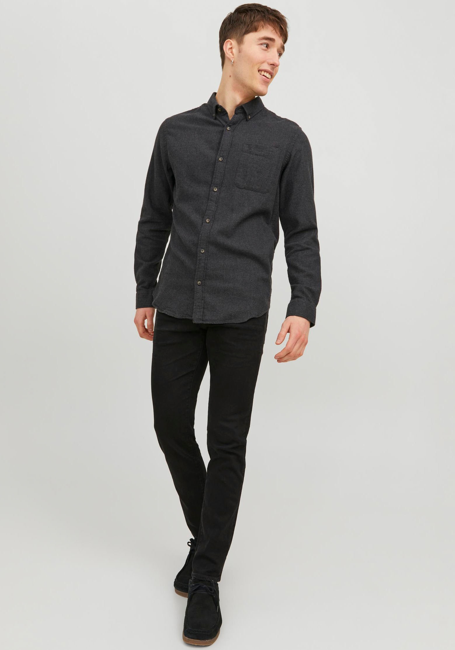 Jack & Jones Langarmhemd »JJECLASSIC MELANGE SHIRT LS SN«