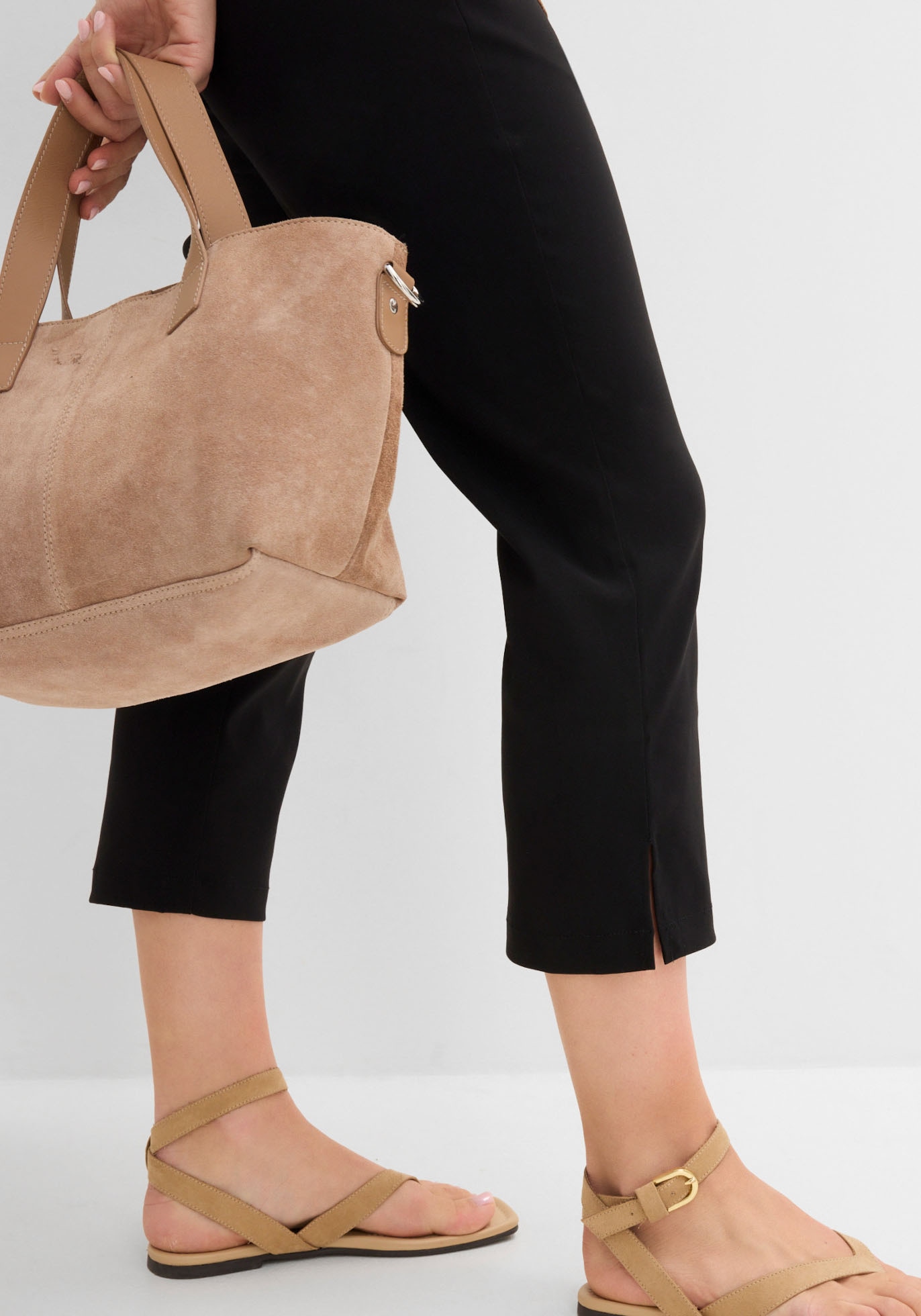 bonprix Pantalon 7/8 »7/8-Bengalin-Hose mit Bequembund«  mit Elasthan-Anteil, Regular Fit, mit Bequembund