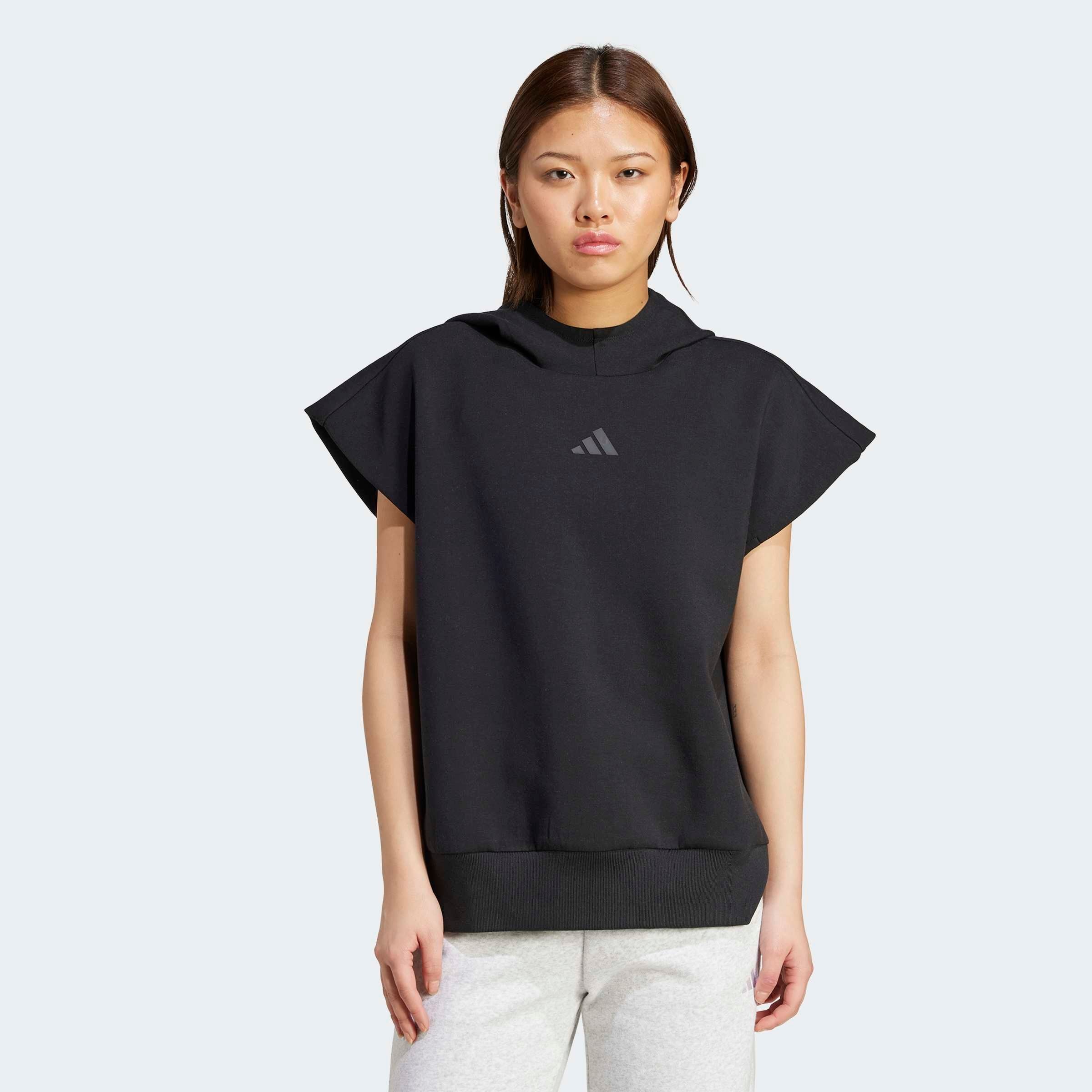 Image of adidas Sportswear Sweatshirt "SOFT LUX LOCKERER ÄRMELLOSER HOODIE", ärmellos, mit integrierter Kapuze, mit seitlichen Schlitzen