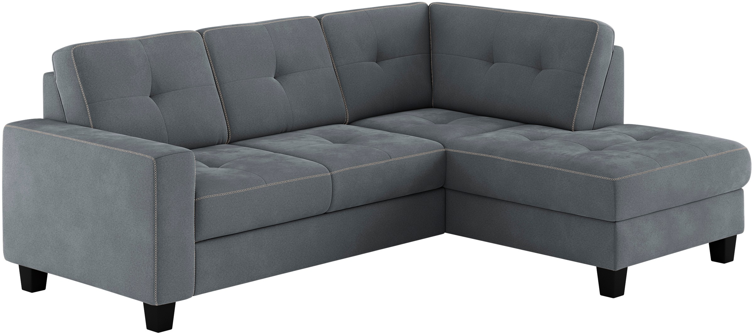 Places of Style Ecksofa »Varese«, Kreuznaht in beige