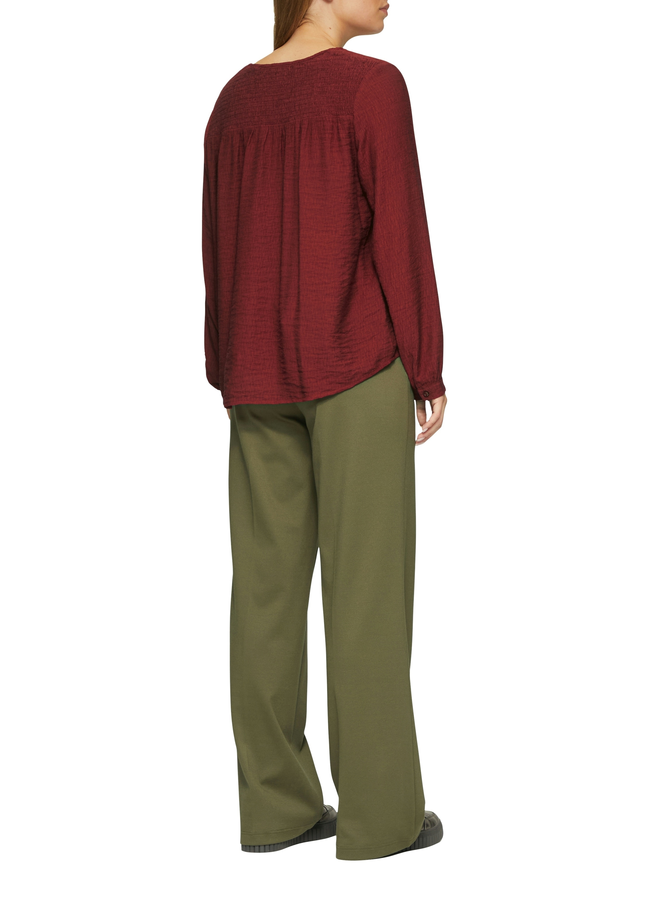 s.Oliver Blouse à manches longues avec détails smockés