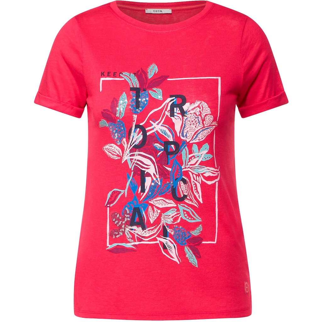 Cecil T-Shirt »LINENLOOK_Shape print«