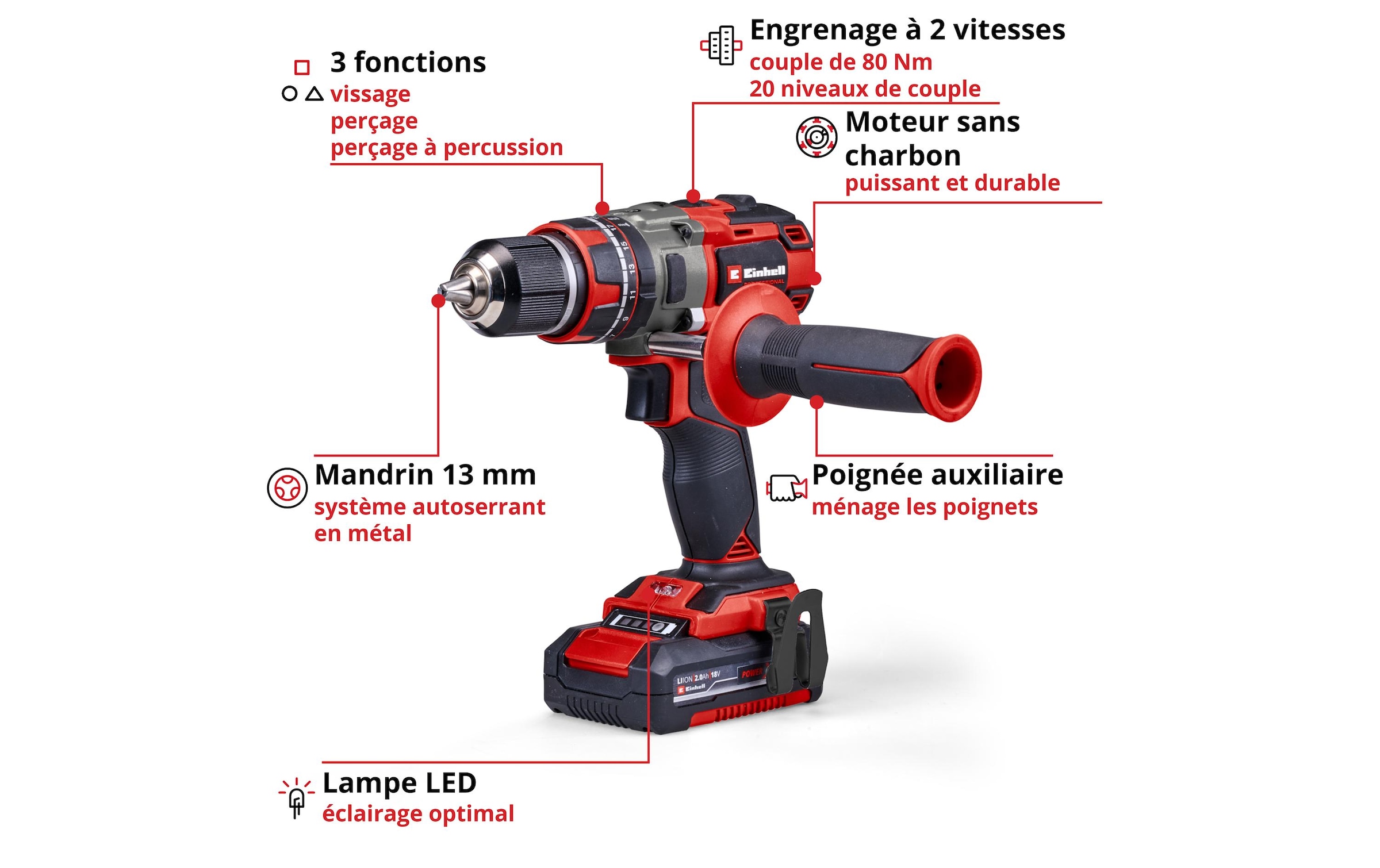   Visseuse à choc sans fil »Einhell Professional TP-CD 18/80 Li-i BL«