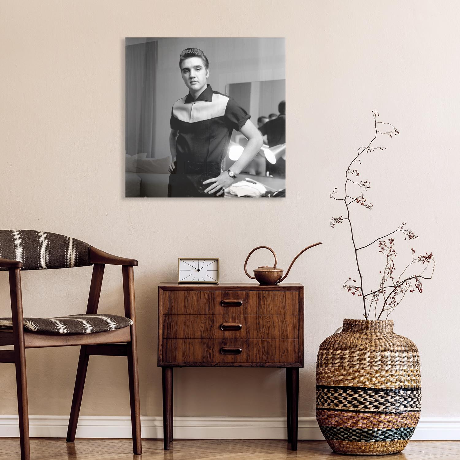 Image of queence Acrylglasbild "Elvis" Film Filmfiguren Filmszene Foto Mann Portrait Schwarz-Weiss Stars Fine Art-Print in Galeriequalität
