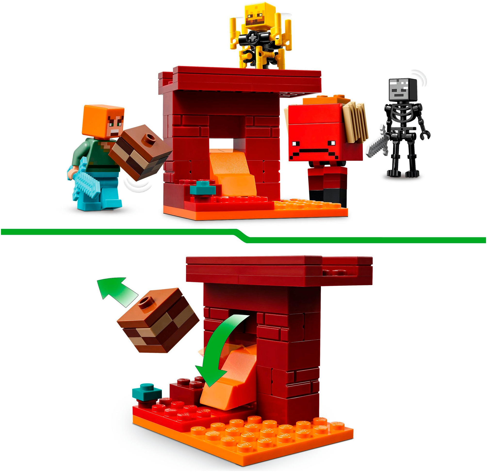 LEGO® Konstruktionsspielsteine »Das Lava-Duell im Nether (21266), LEGO Minecraft« Made in Europe