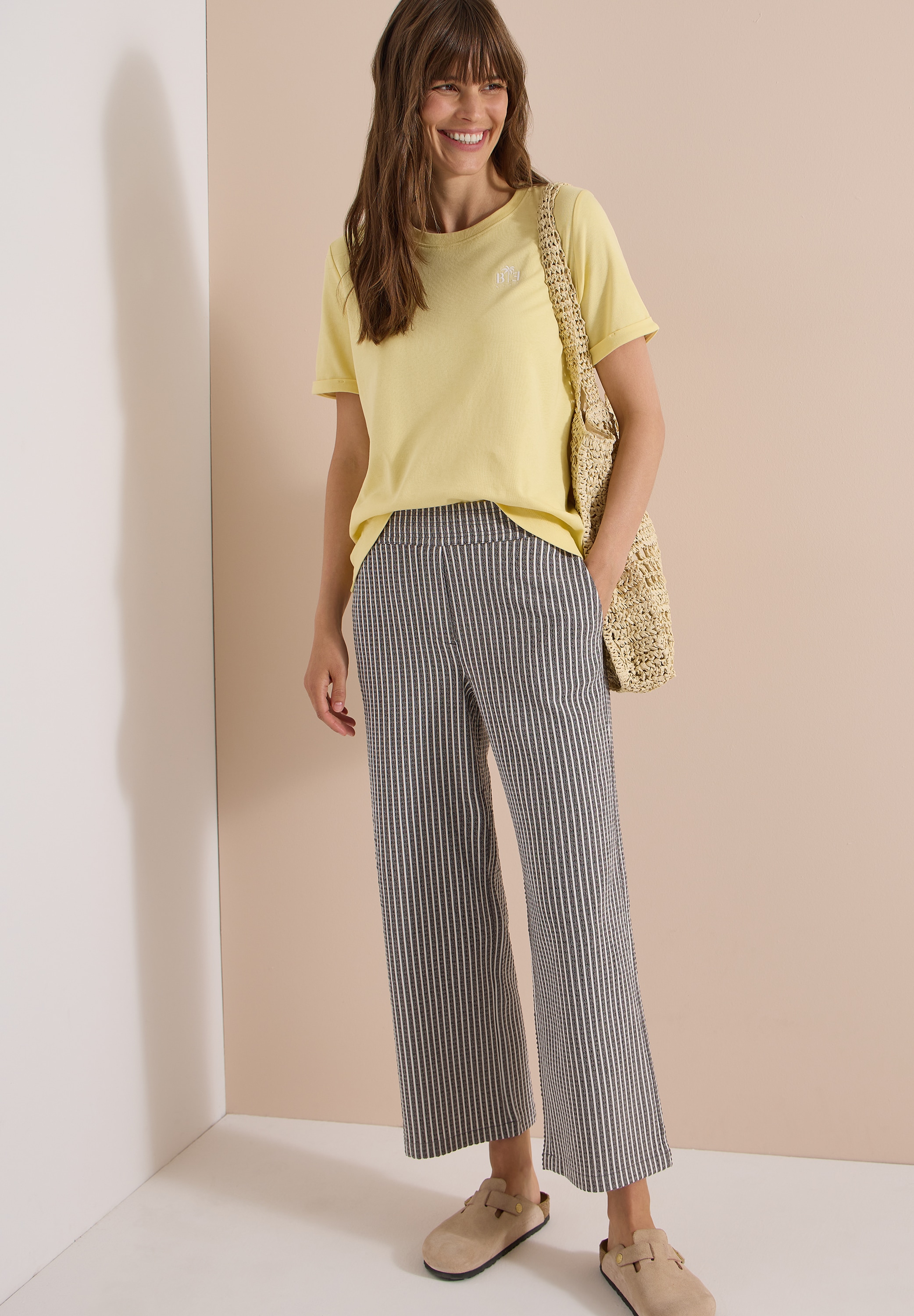 Cecil 7/8-Hose »Style Neele«  Seersucker-Qualität, Streifenmuster, Loose Fit