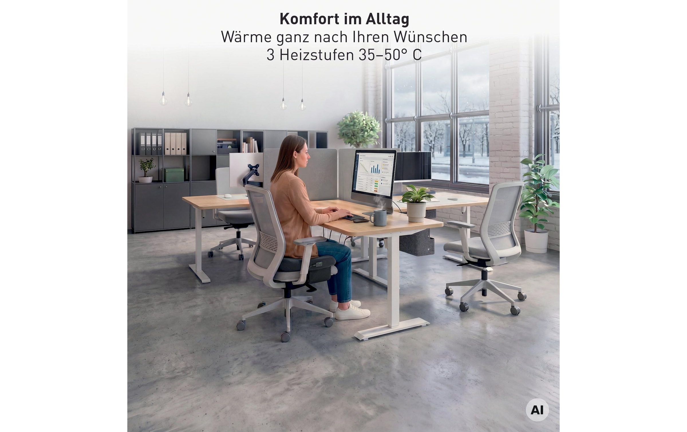 LEITZ Sitzkissen »Leitz iComfi Beheizbares Ergo Sitzkissen «