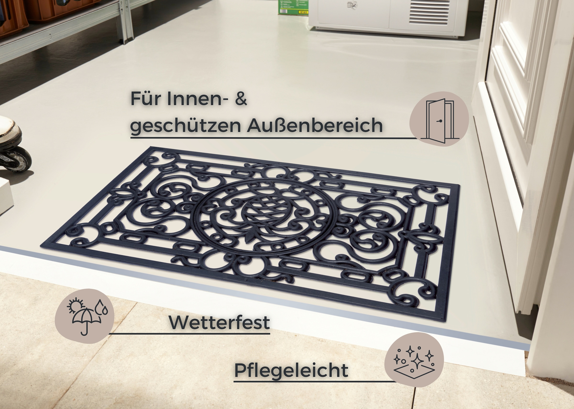 HANSE Home Fussmatte »Pineapple, Türmatte«, rechteckig, 10 mm Höhe, Gummi, Schmutzfangmatte, Outdoor, Rutschfest, Innen, Gummimatte