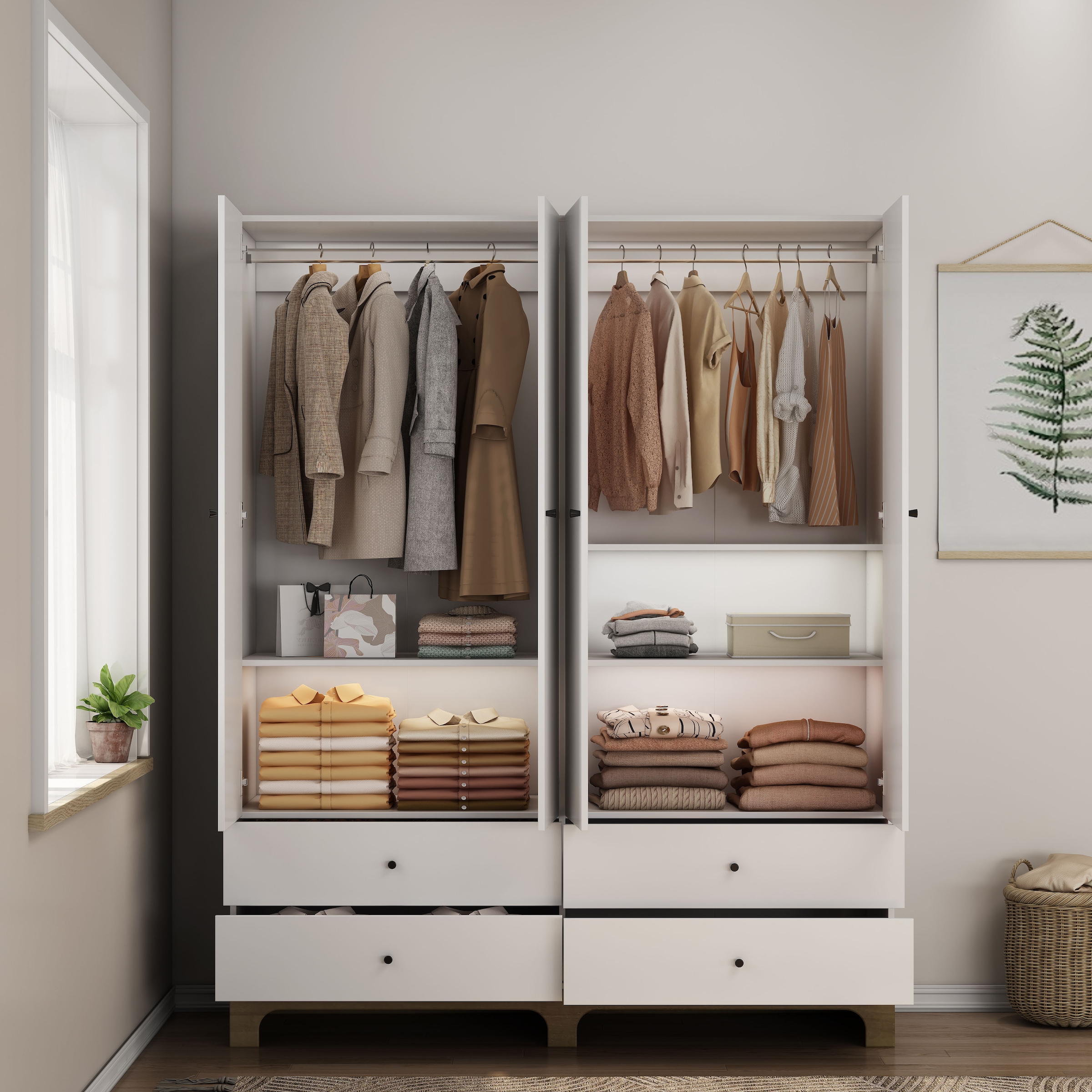 GOODproduct Kleiderschrank »Oslo Schlafzimmerschrank Garderobe weiss Landhaus Bestseller«