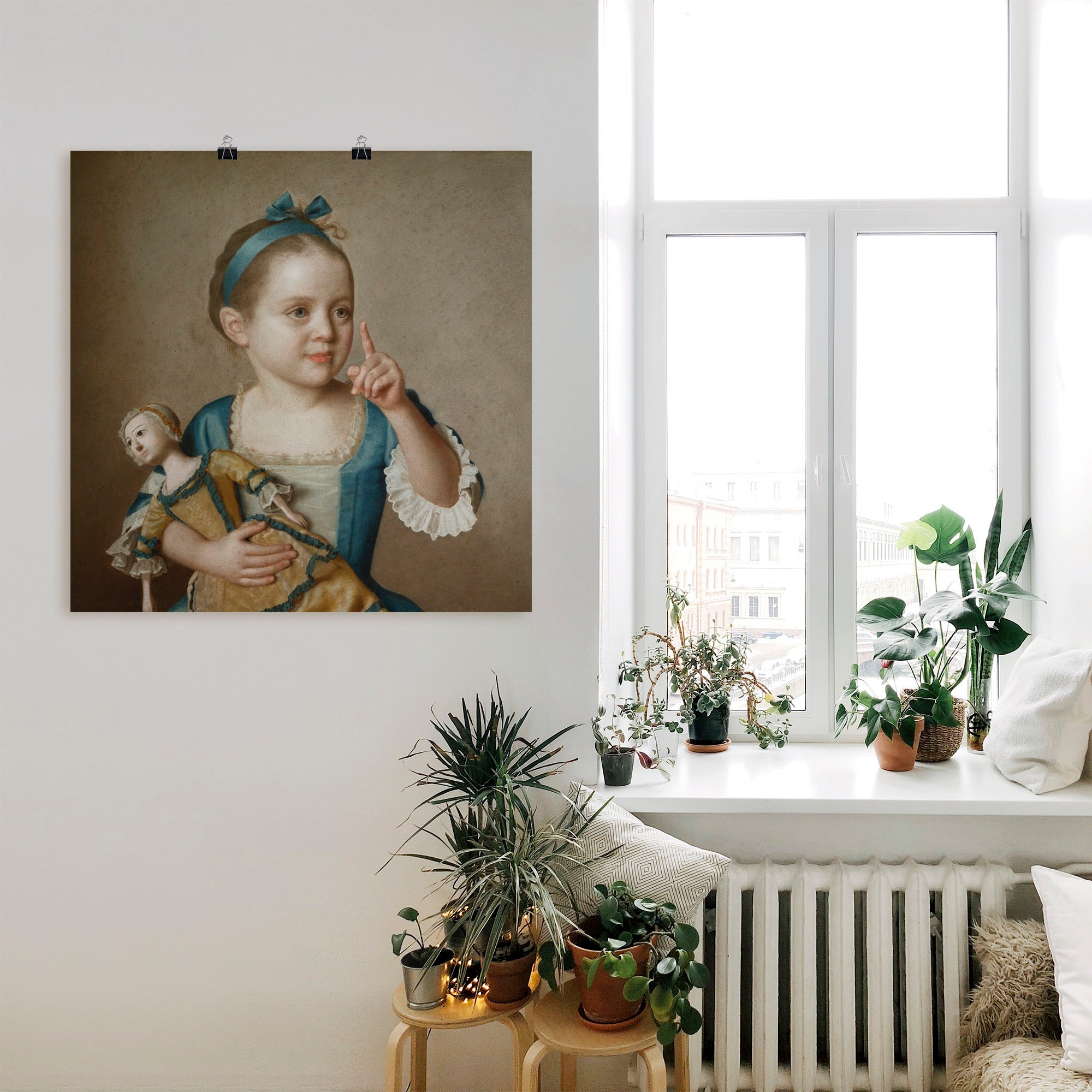 Artland Wandbild »Mädchen mit Puppe.«, Kind, (1 St.), als Leinwandbild, Poster in verschied. Grössen