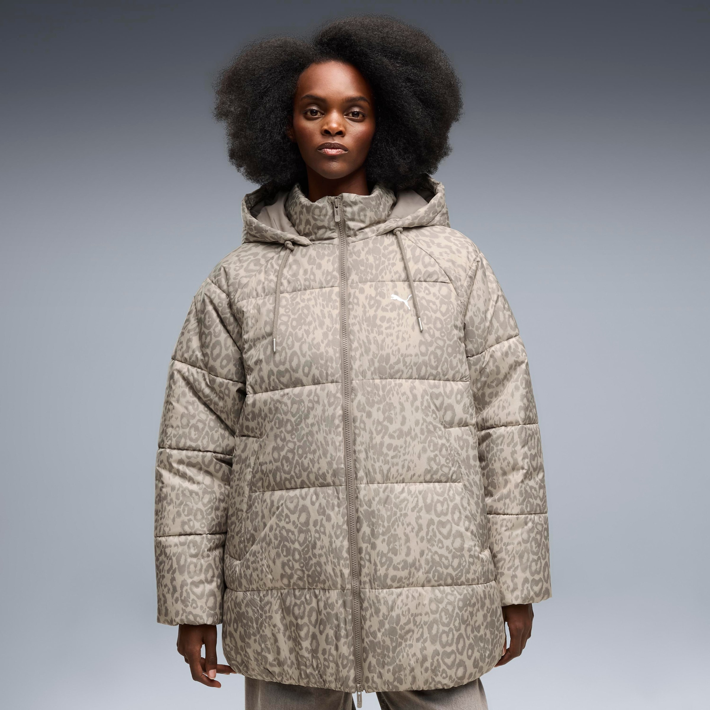Image of PUMA Winterjacke "STYLE PADDED JACKET W" mit Kapuze mit Kapuze, wasserabweisendes Material, mit Reissverschluss