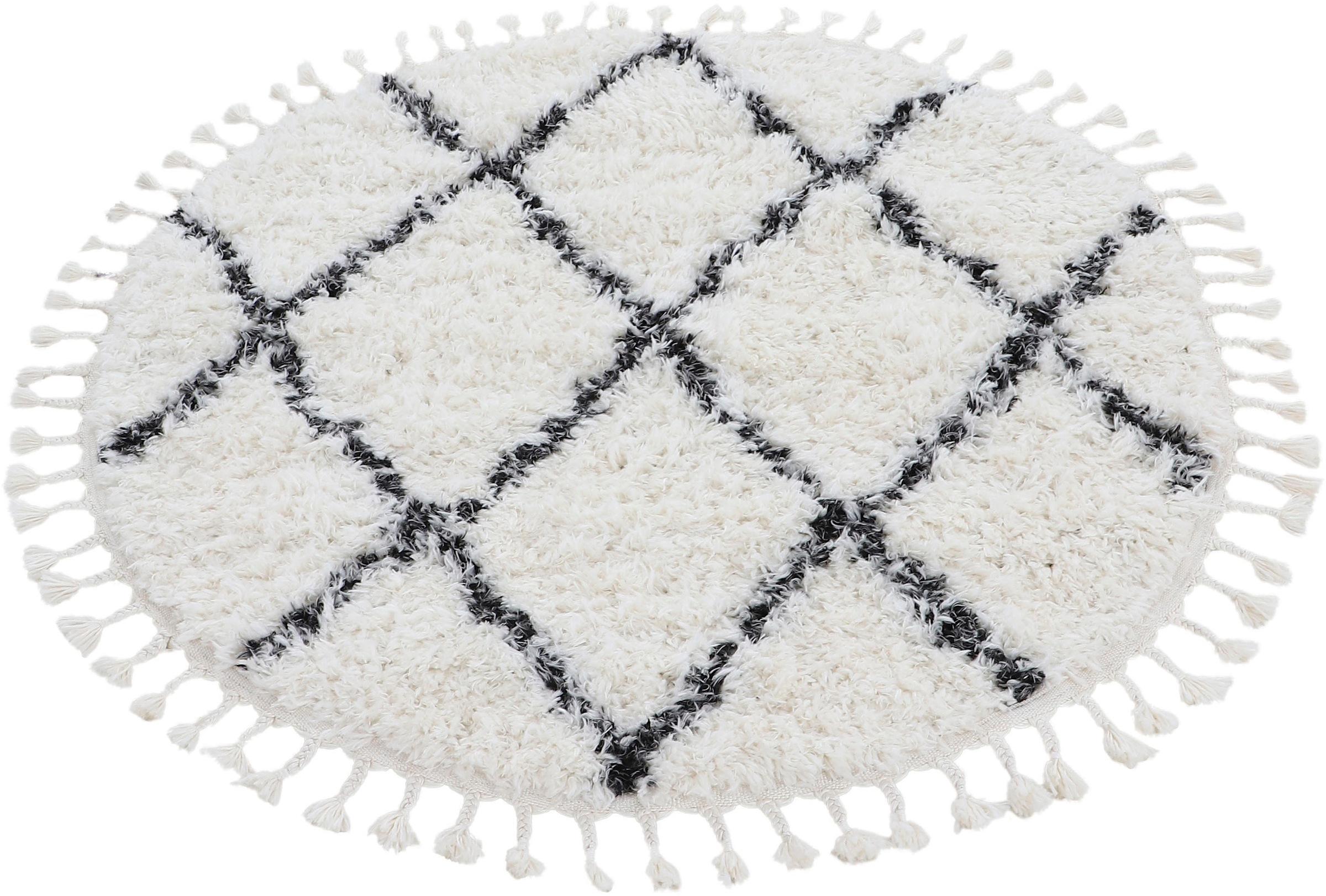 carpetfine Hochflor-Teppich »Eddy«, rund, 30 mm Höhe, Shaggy Langflor mit Fransen, starke Grössenauswahl, Wohnzimmer