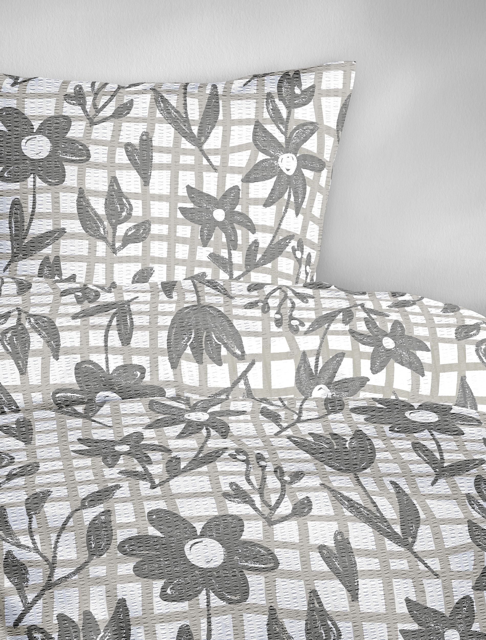 BIERBAUM Linge de lit »Bettwäsche 4185« 2 Seersucker, 100  % Baumwolle, pflegeleicht, bügelfrei, kühlend