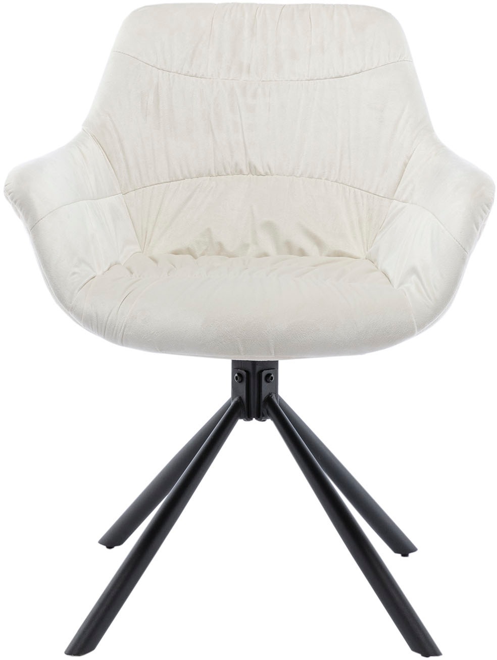 SalesFever Esszimmerstuhl »Rimini Armlehnstuhl: Sitzkomfort fürs Esszimmer«, 1 St., Samtoptik, Esszimmersessel, Rückseite mit Wabensteppung,360° Drehfunktion