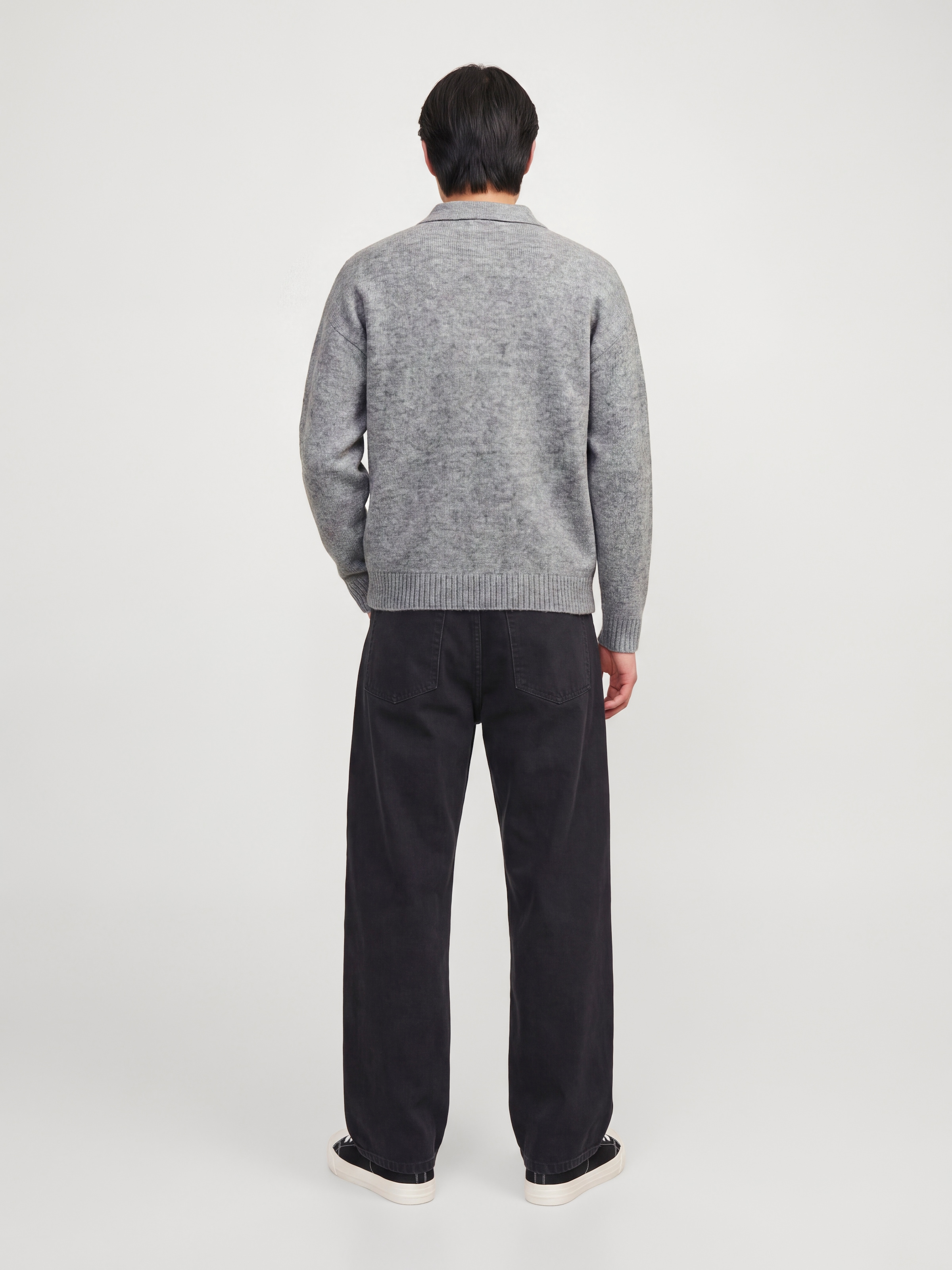 Jack & Jones Polokragenpullover »JJESOHO OLLIE KNIT SPLIT NECK SN« Materialmix, regular fit