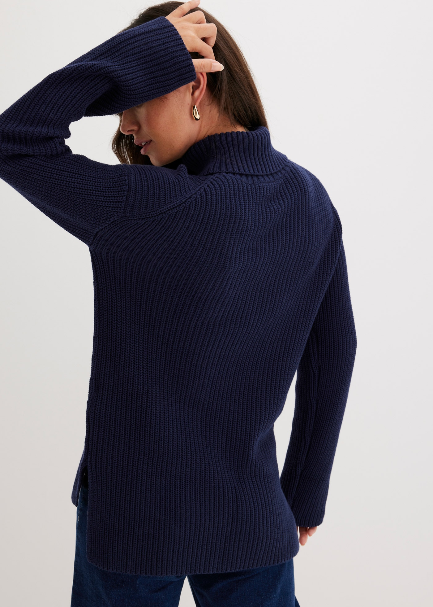 bonprix Pull à col roulé »Rollkragenpullover aus reiner Baumwolle« aus reiner Baumwolle, mit Rollkragen, für kühle Tage