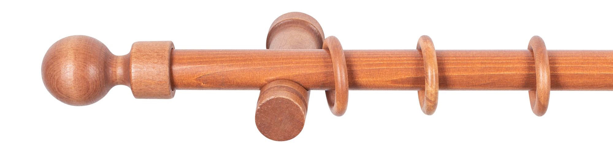 SN DECO GROUP Gardinenstange »Giro«, 1 läufig-läufig, Fixmass, 28 mm, Holz, verschiedenen Längen und Farben, Komplettset