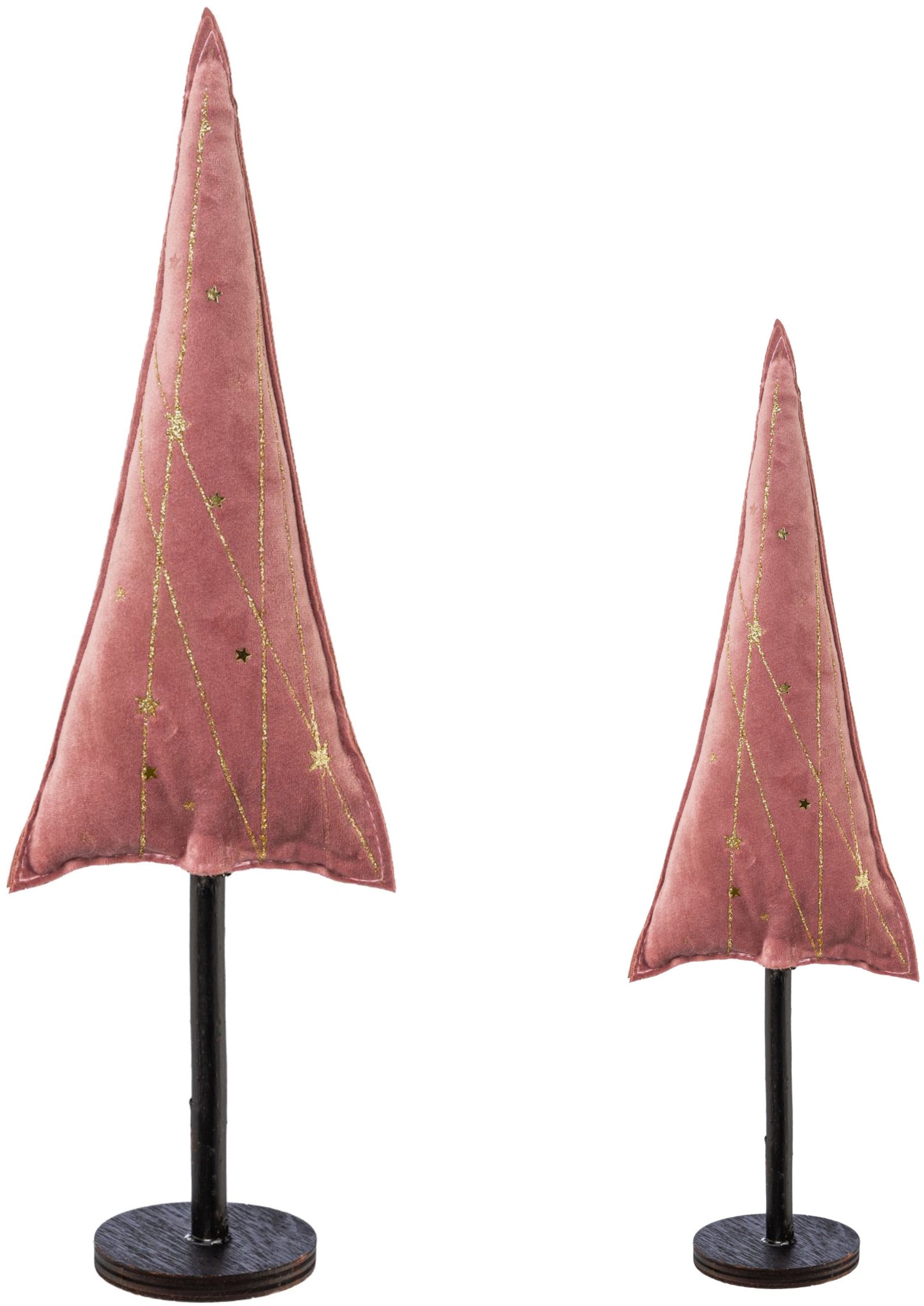 Image of Creativ deco Dekobaum "Weihnachtsdeko" aus Samtstoff mit Applikationen in 2 Grössen: 30x9 cm, 40x13 cm