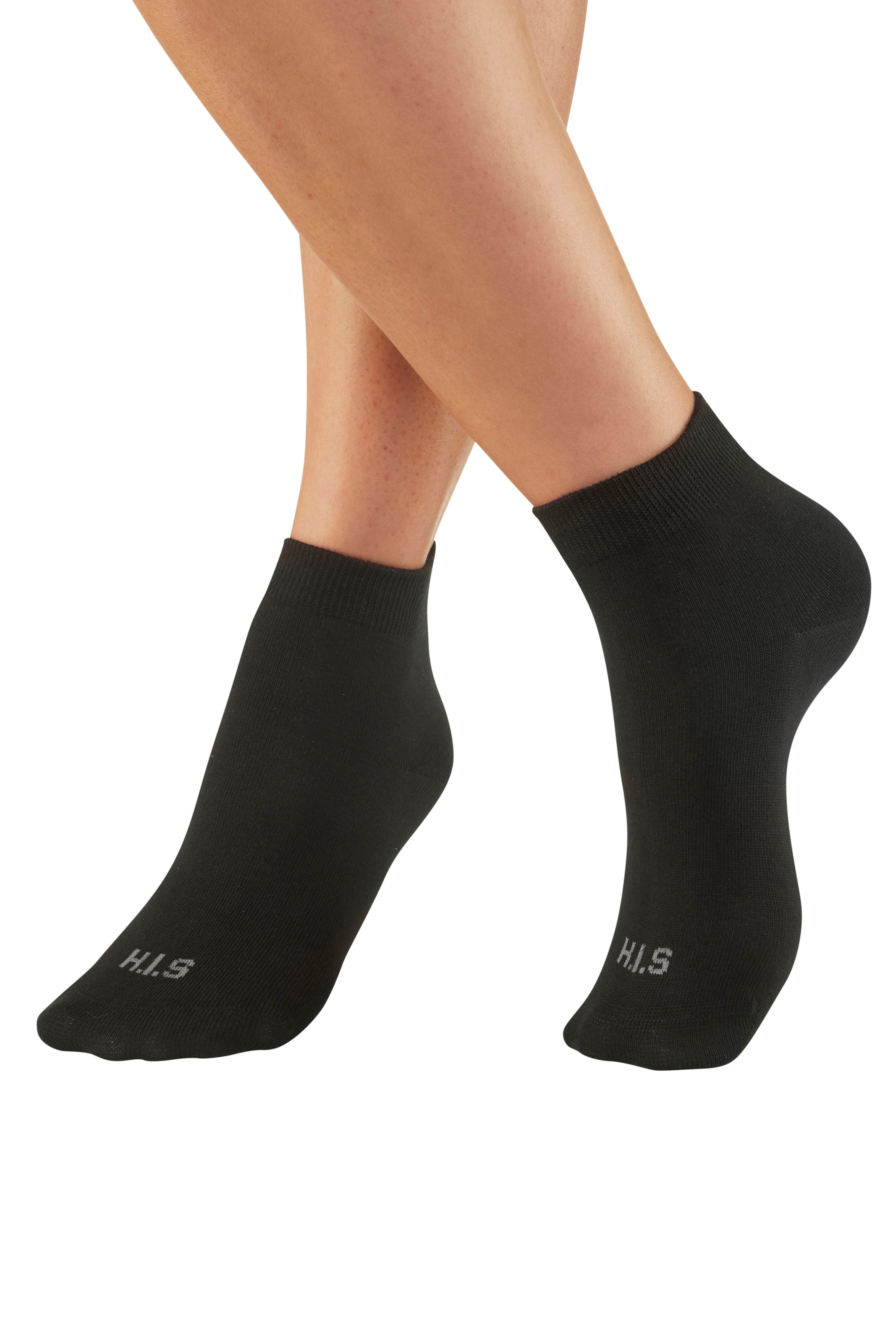 H.I.S Chaussettes courtes Paquet, 6 Couple tlg. unifarben und meliert in einer Packung