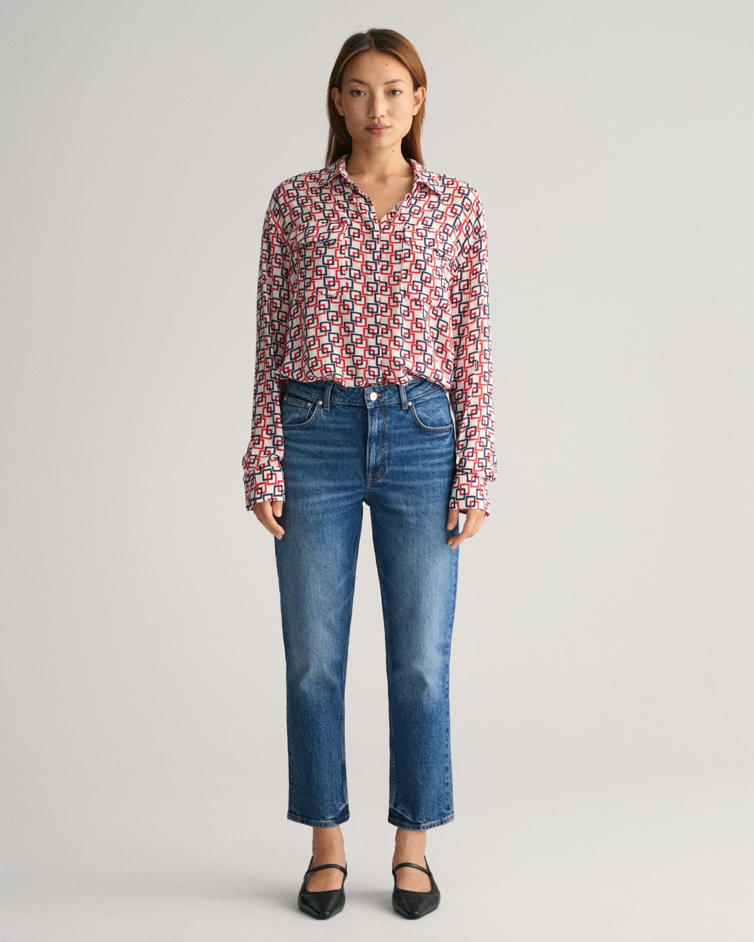 Gant Straight-Jeans »STRAIGHT CROPPED JEANS«, Verkürzte Jeans mit geradem Bein