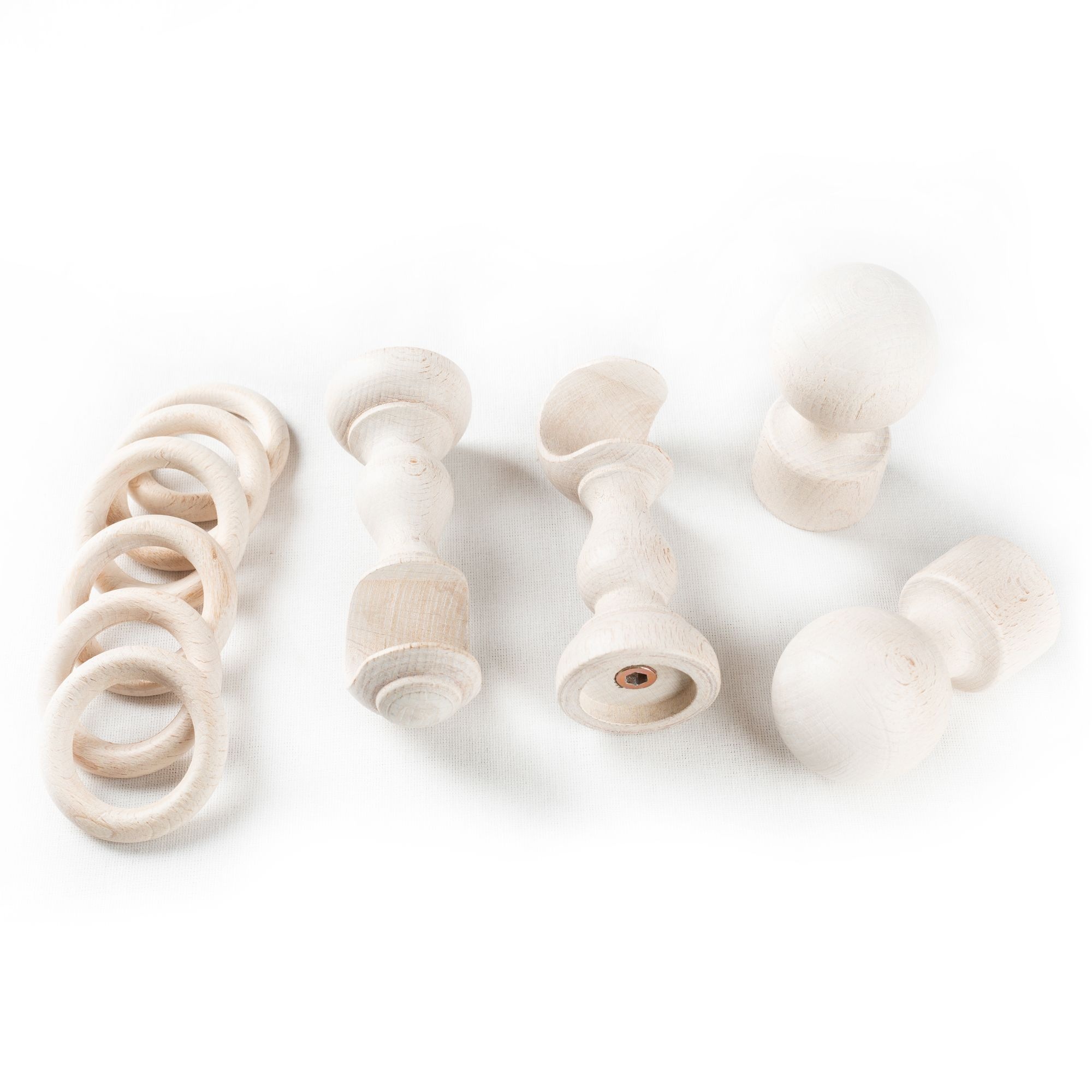 SN DECO GROUP Gardinenstange »Giro«, 1 läufig-läufig, Fixmass, 28 mm, Holz, verschiedenen Längen und Farbe, Komplettset