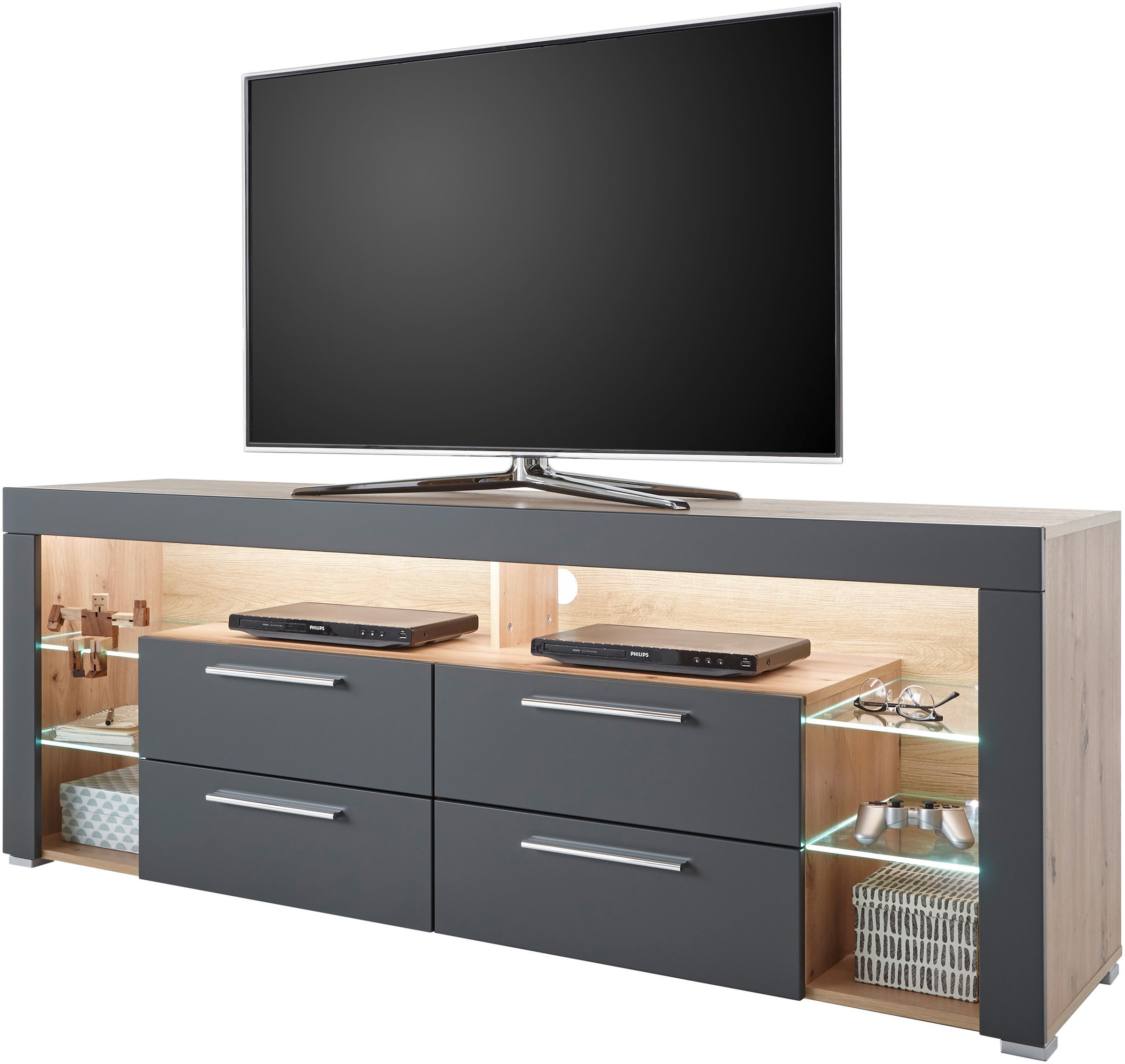 Stolkom Meuble TV »Goal« 4 Schubkästen, 6 offenen Fächern, Stellmass 179/66/44 cm