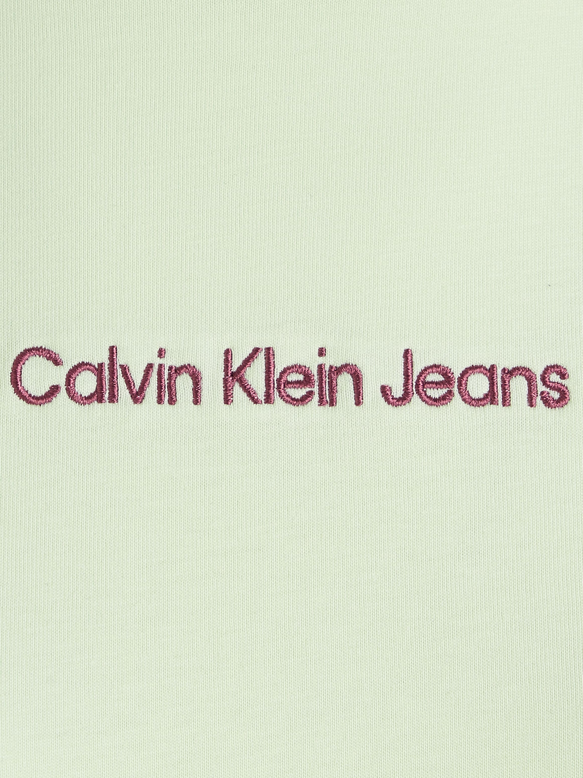 T-Shirt ♕ »INSTITUTIONAL STRAIGHT Markenlabel TEE«, bestellen versandkostenfrei Jeans Calvin mit Klein