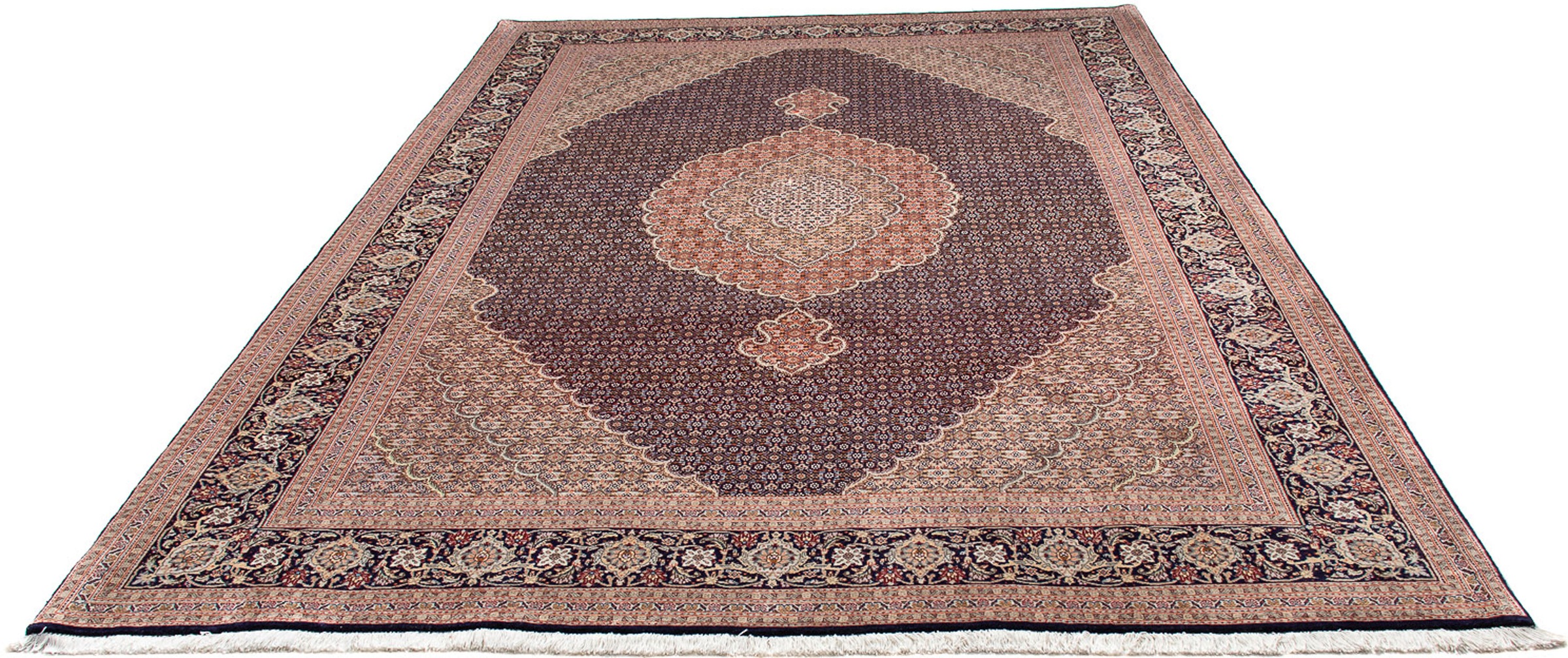 Image of morgenland Orientteppich »Perser - Täbriz - 296 x 205 cm - dunkelblau«, rechteckig, 10 mm Höhe, Wohnzimmer, Handgeknüpft, Einzelstück mit Zertifikat bei Ackermann Versand Schweiz