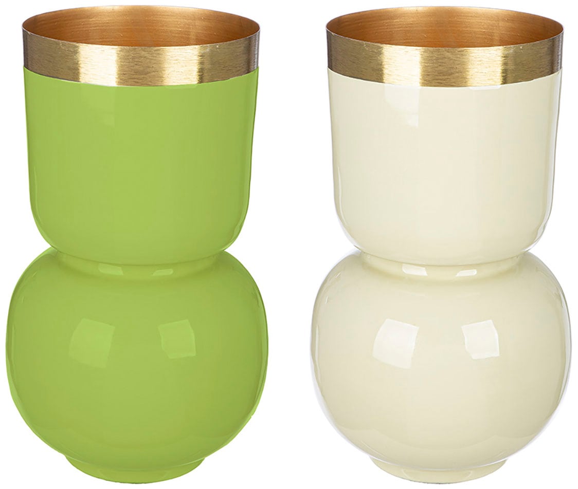 GILDE Tischvase »Vase Roro mit Goldfarbenrand«, (1 St.)